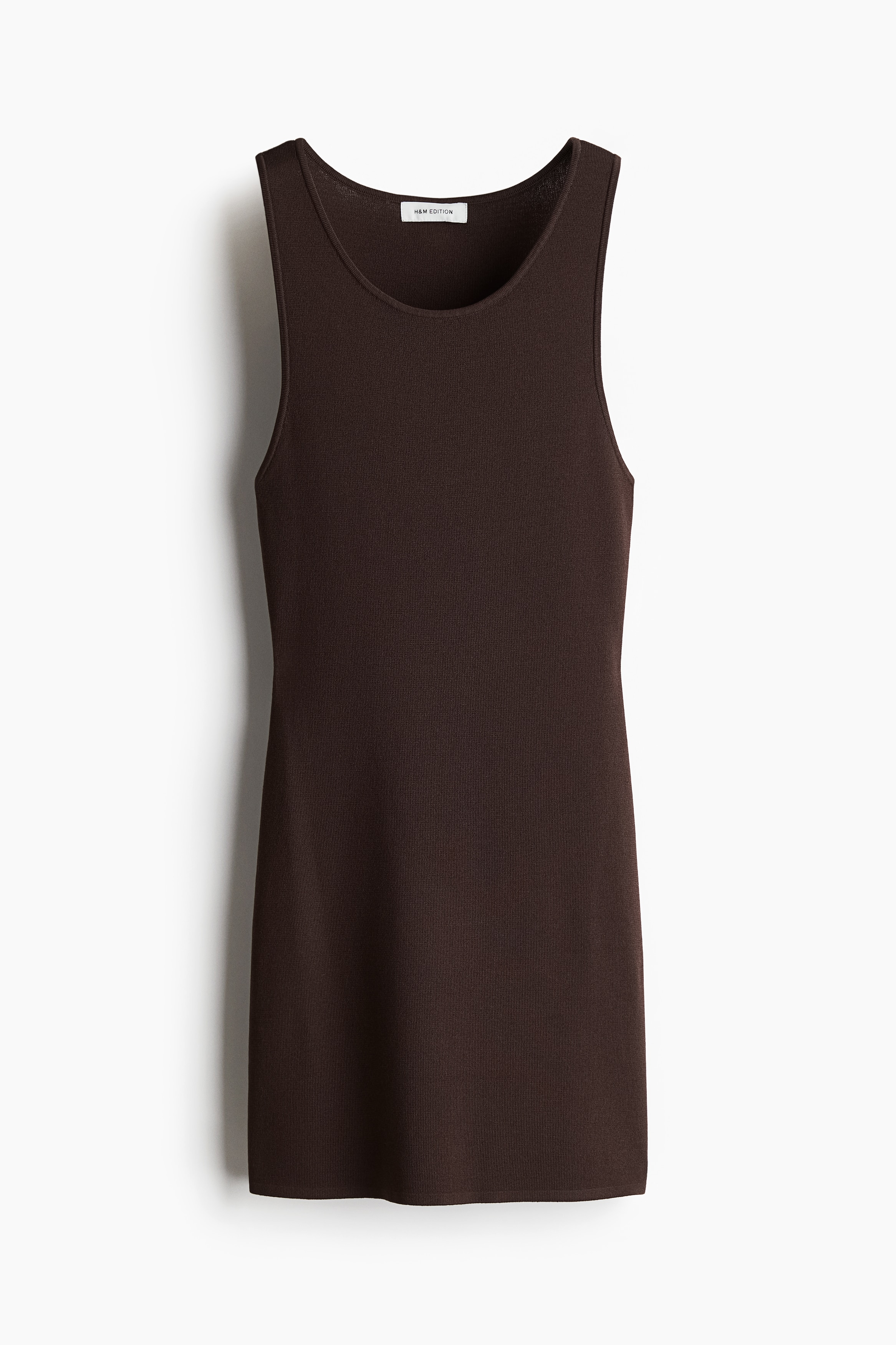Long vest top - Dark brown/White