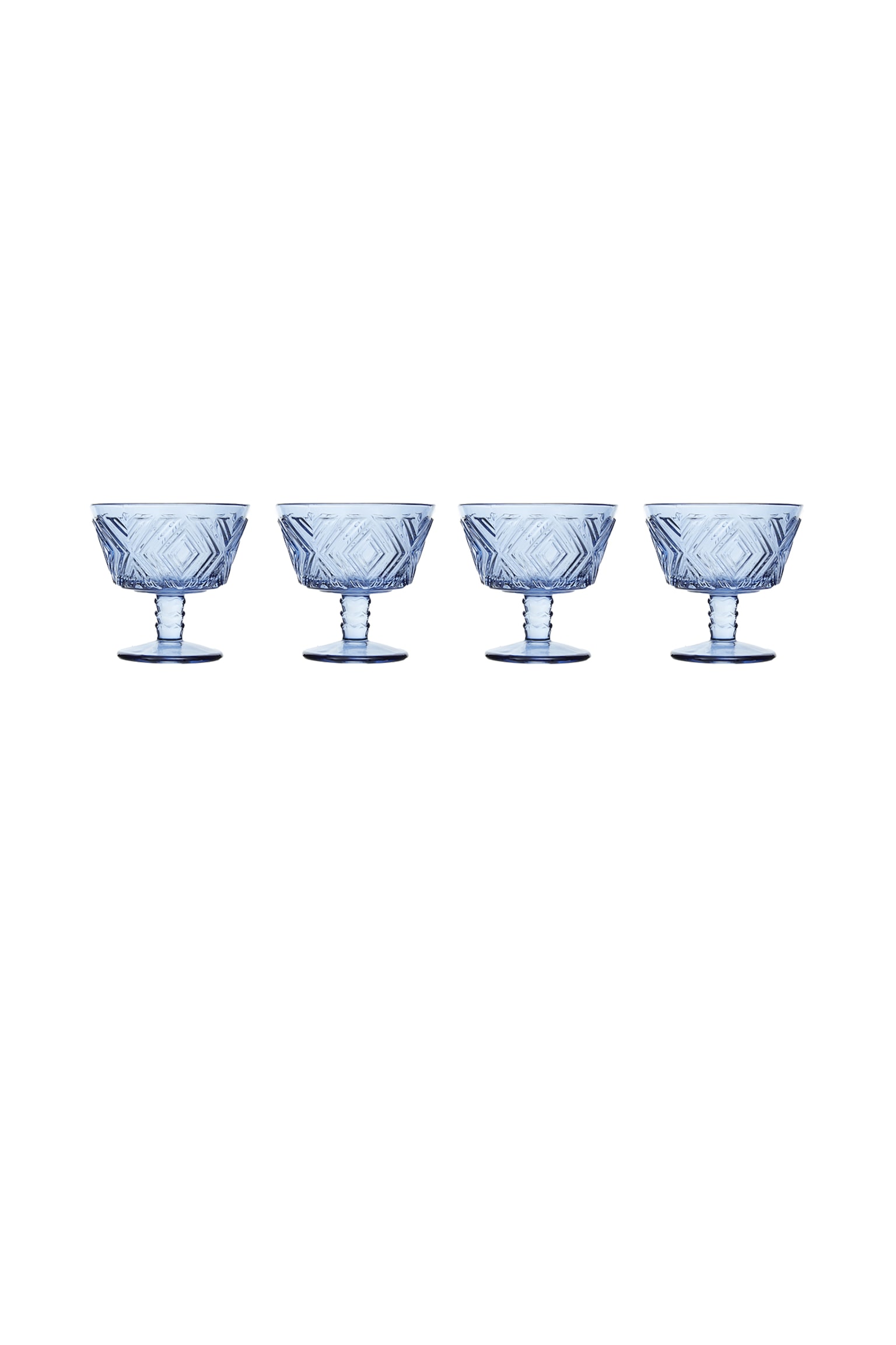 Fleur S/4 Dessert Dishes - Blue - 1