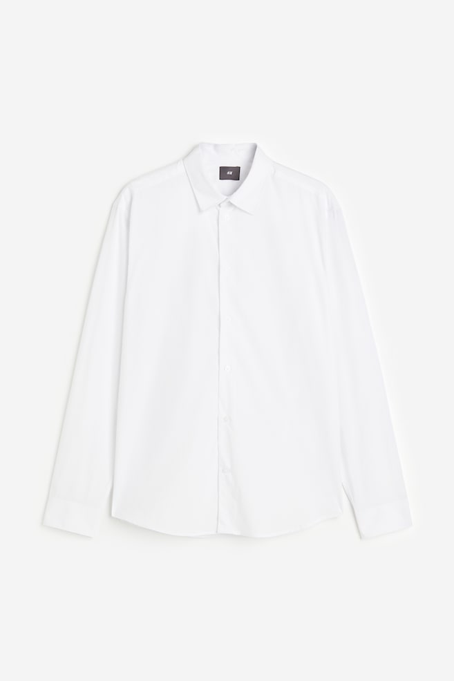 Skjorte i poplin Regular Fit - Hvid/Grøn/Hvidstribet/Sort - 2