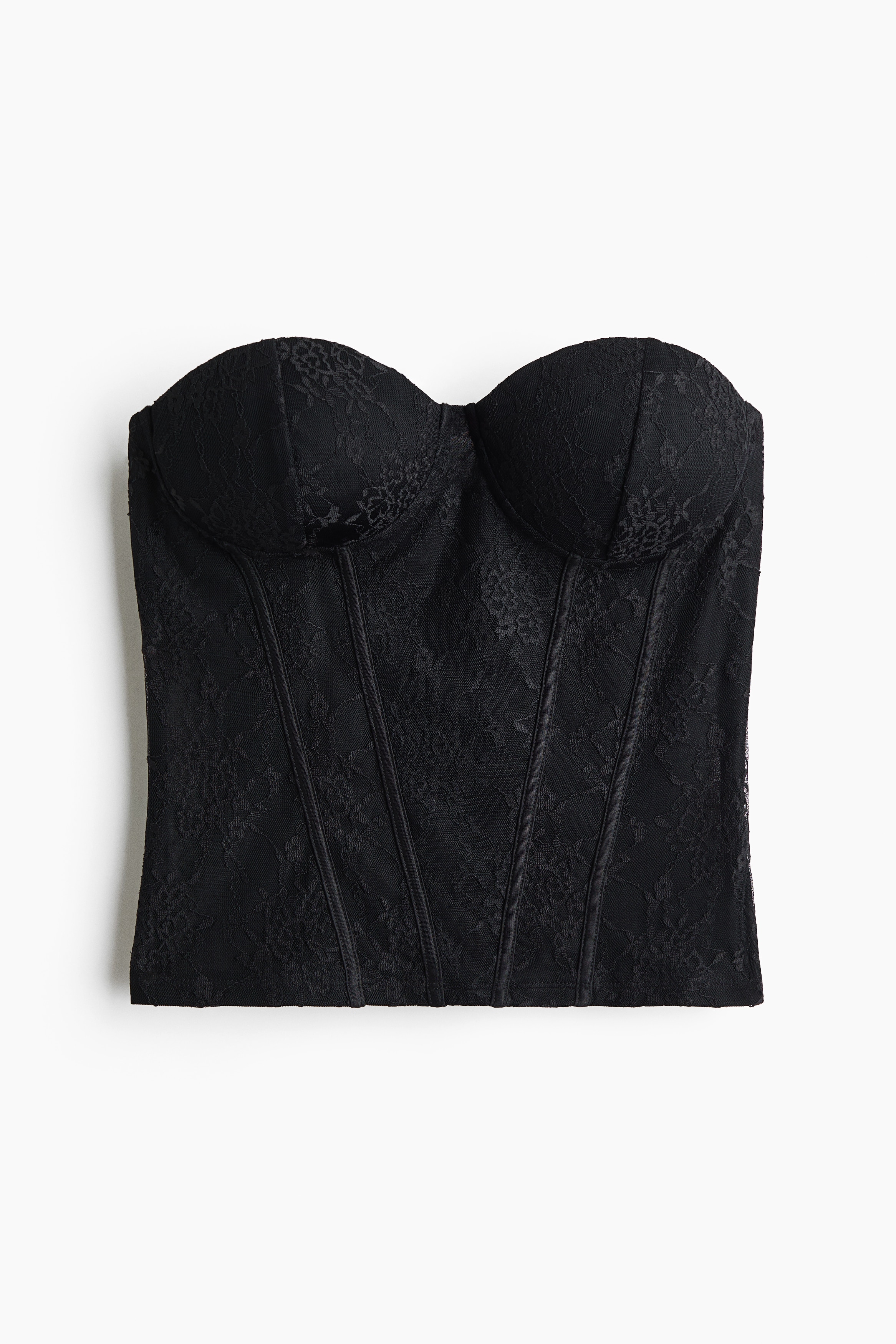 Lace corset top - Black