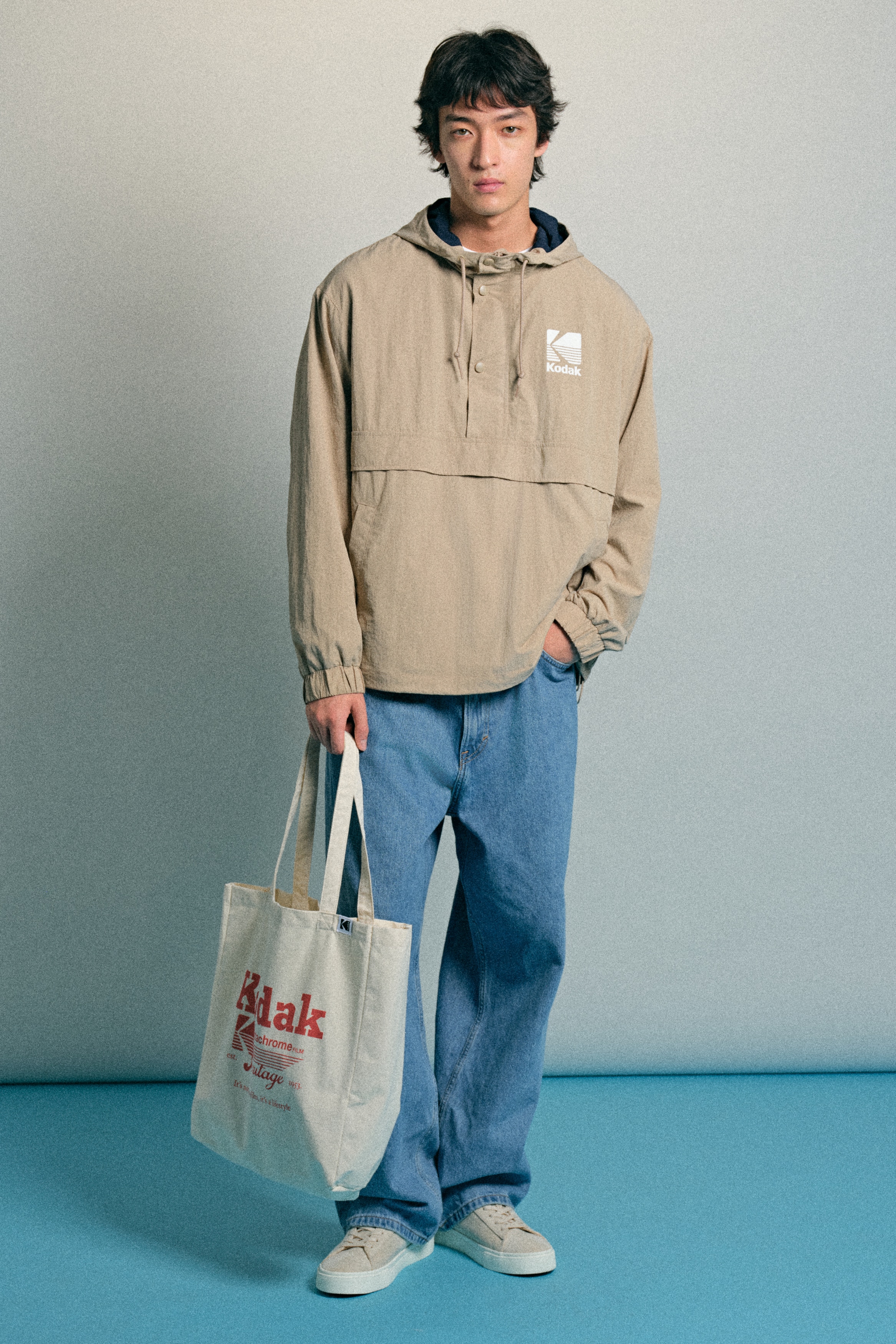 H & M - プリントデザイン ナイロンアノラック - ブラウン