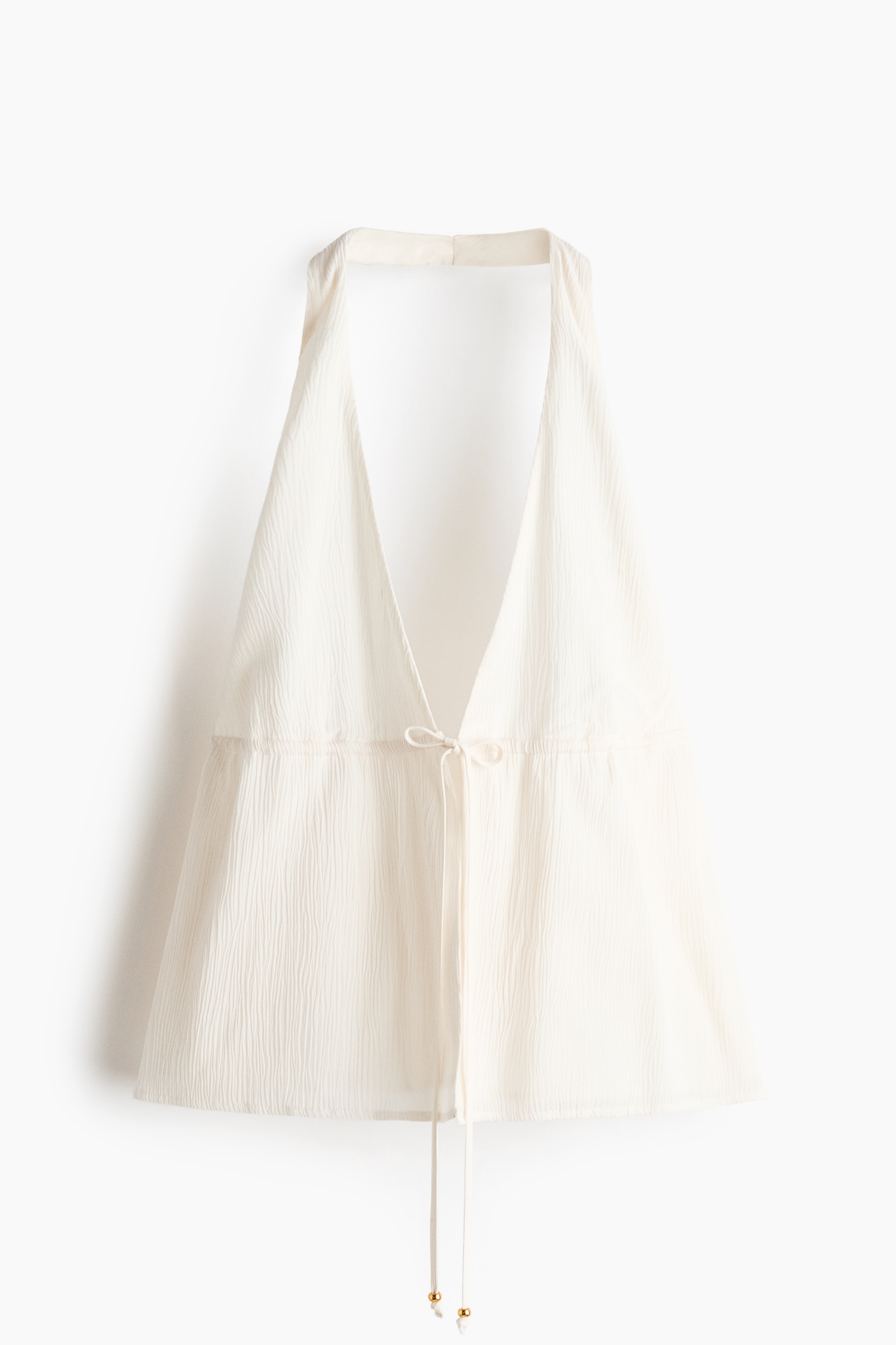 Viscose halterneck top - White/Red/Patterned