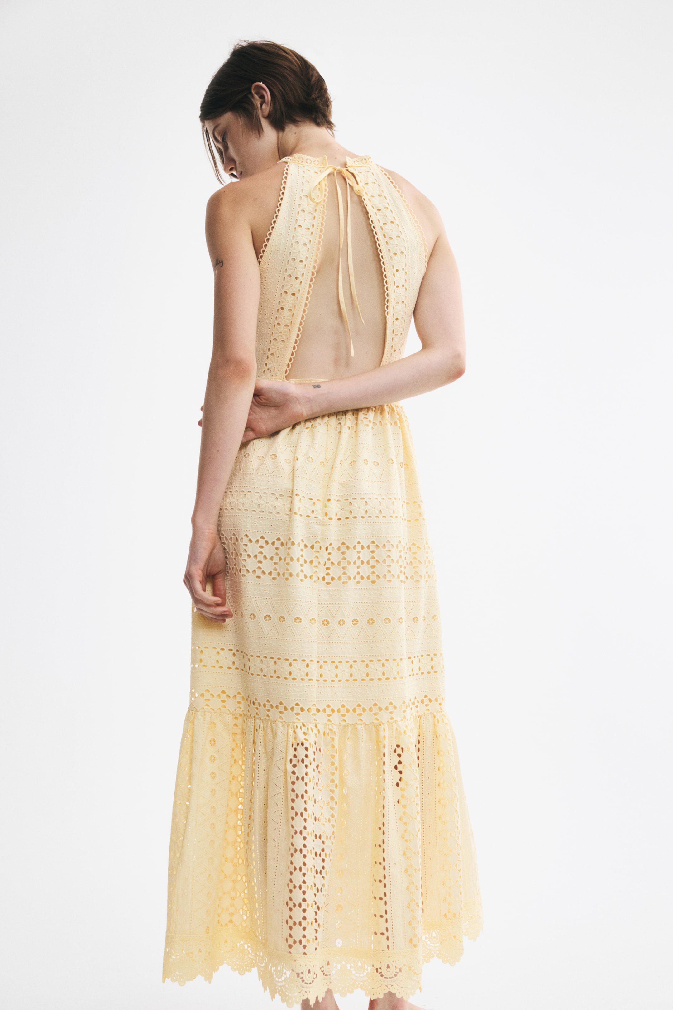 Eyelet-Embroidered Cutout Dress