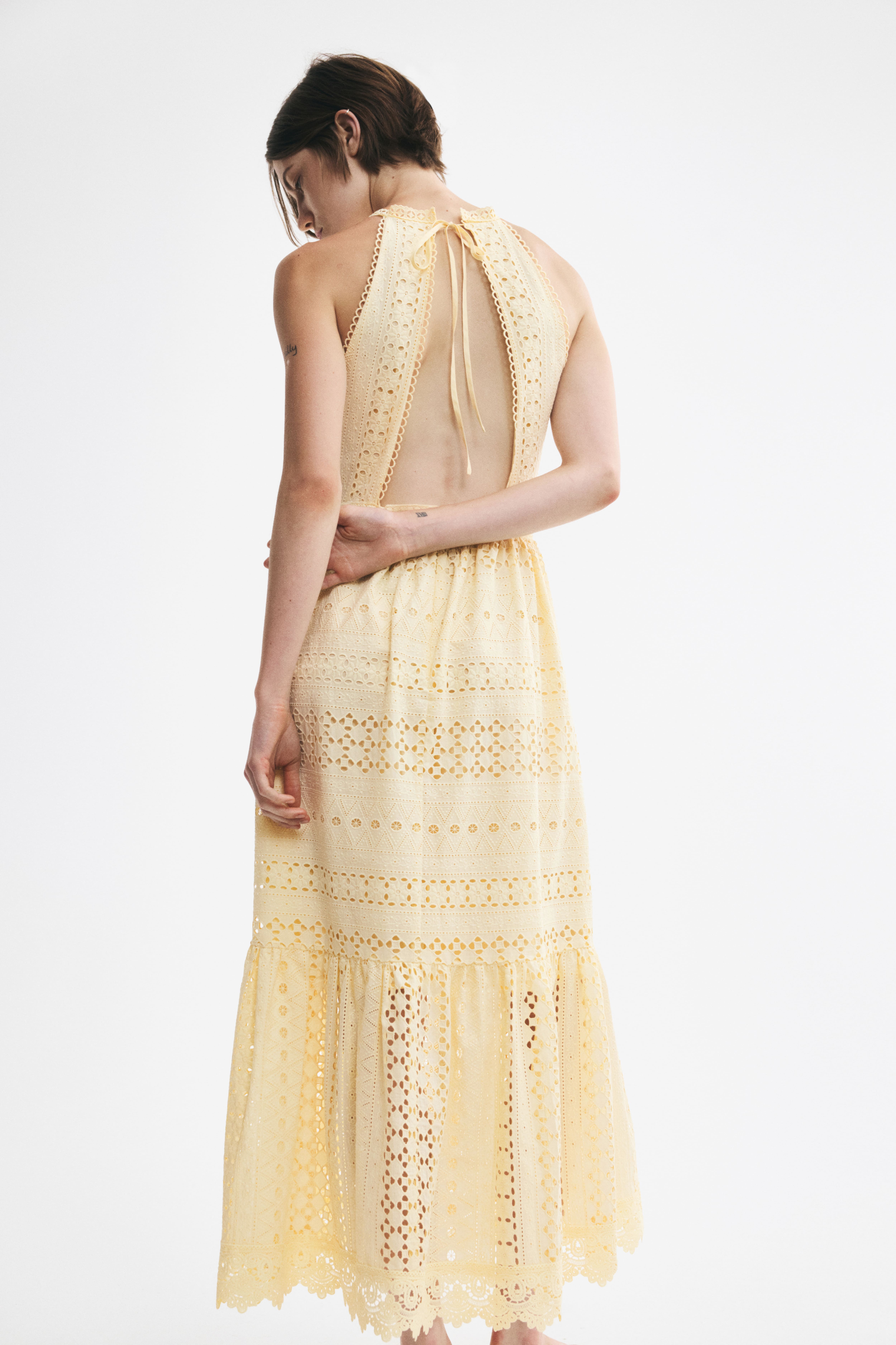 Eyelet-Embroidered Cutout Dress