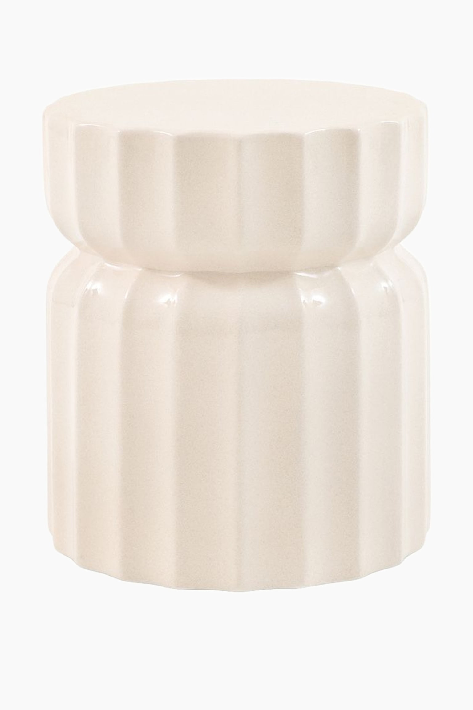 Glazed Side Table - Cream/Rust/Green - 2