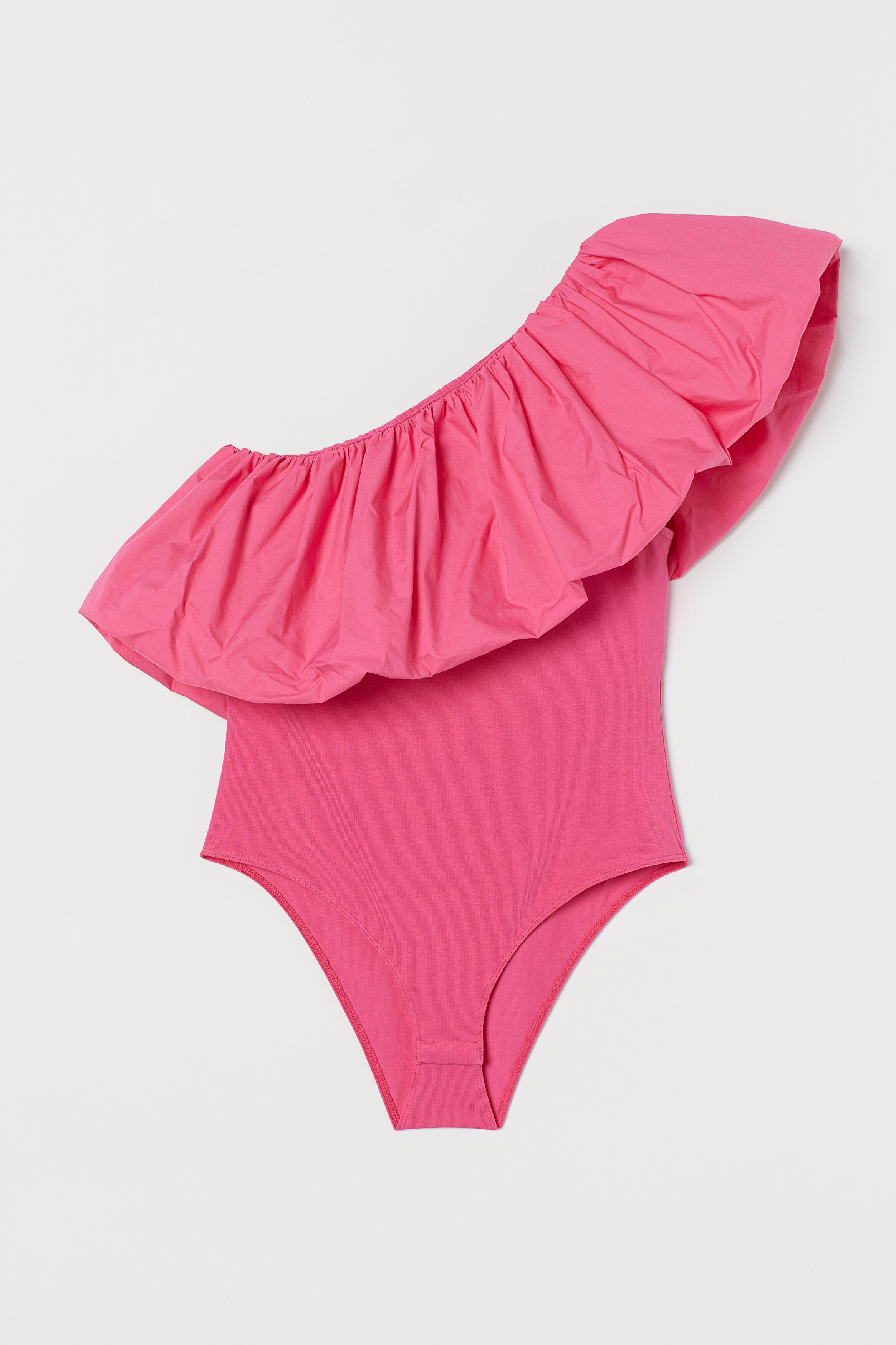 One-Shoulder-Body mit Volant - Ärmellos - Cerise - Ladies | H&M DE