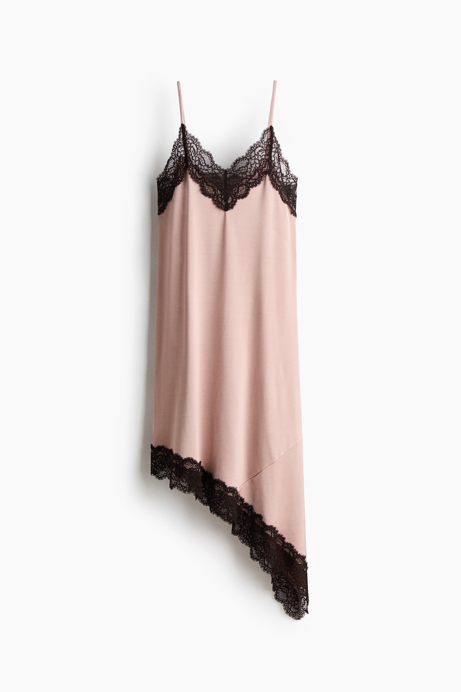 Lace-trimmed strappy dress - Light pink/Dark brown/Black/Black/Dark brown/Pale powder pink - 2
