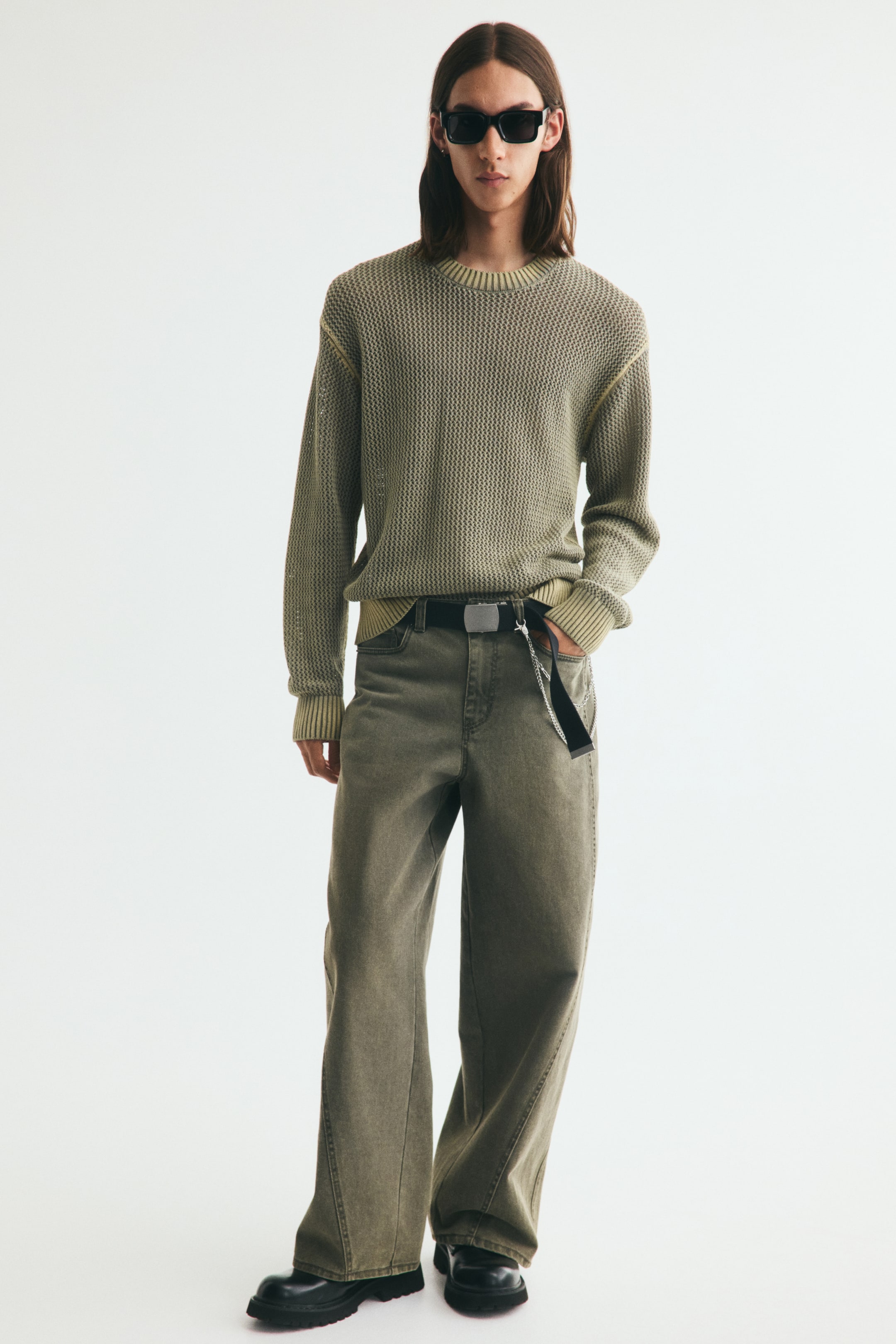 Loose-Fit Open-Knit Cotton Sweater