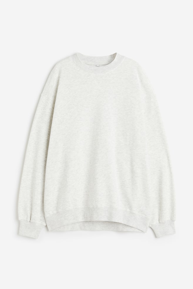 Oversized sweatshirt - Lys gråmelert/Sort/Kakigrønn/Mørk grå - 2