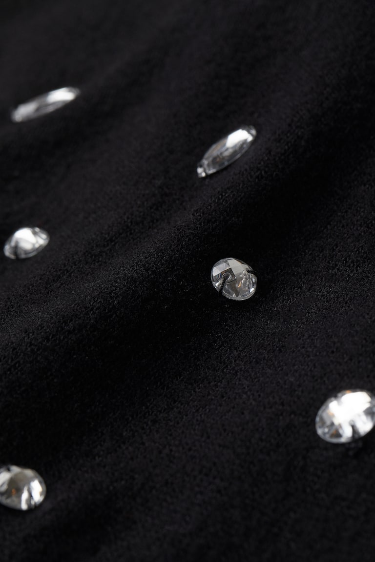 Feinstrickpullover mit Perlen Schwarz/Strass Ladies H&M DE - Main Image