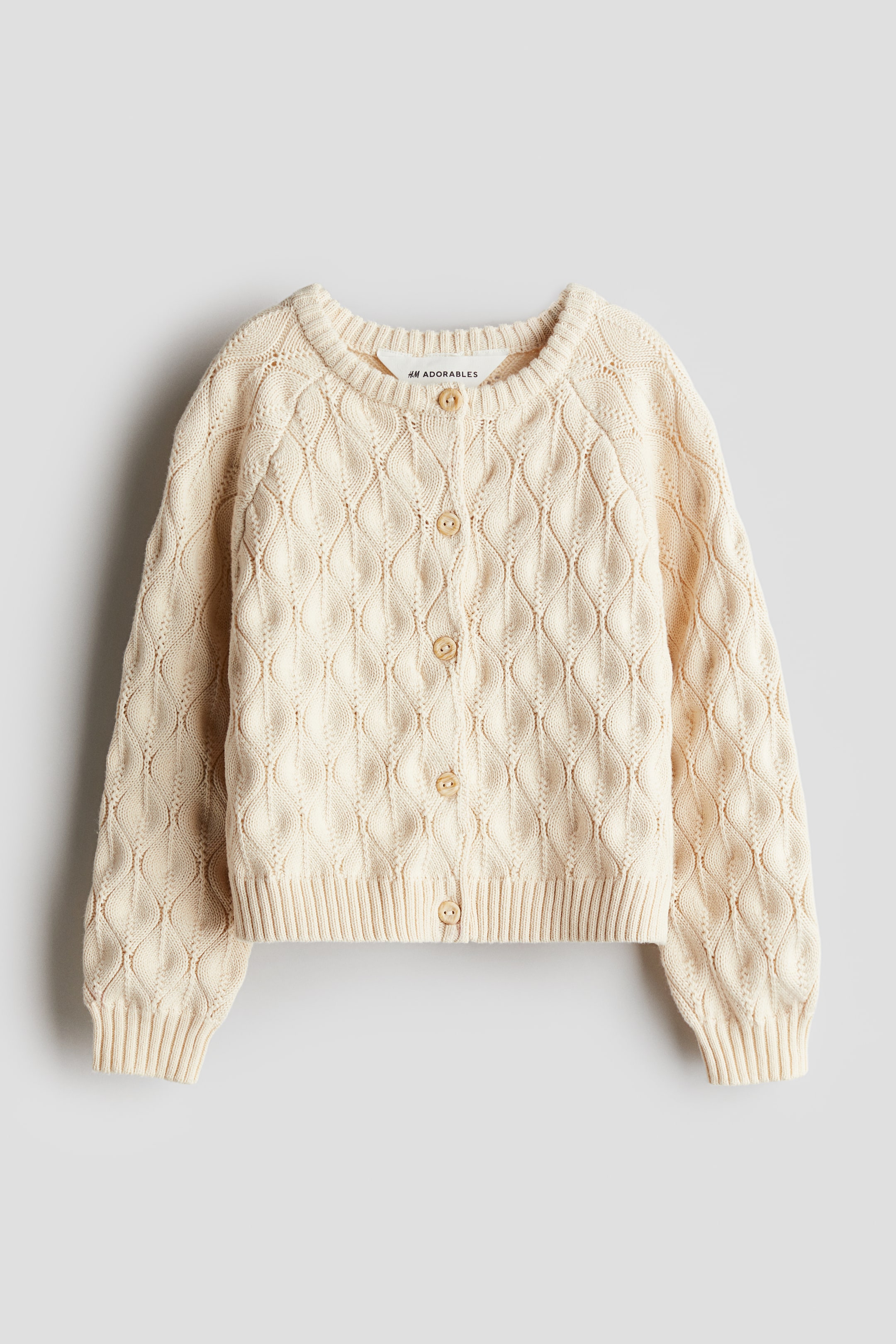 Pattern-knit Cotton Cardigan