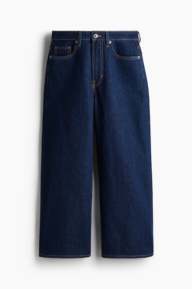 Wide High Cropped Jeans - Dark denim blue/Light denim blue/Pale denim blue/Light beige/Denim blue/White/Dark denim blue/Dusty beige - 1
