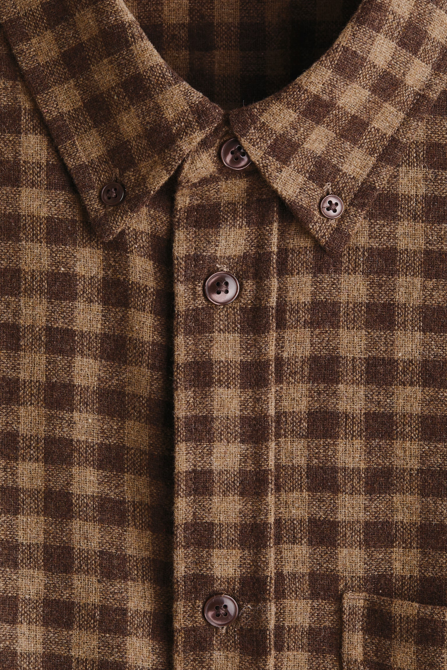 Relaxed Fit Wool-blend shirt - אפור עכבר כהה/משבצות - 5