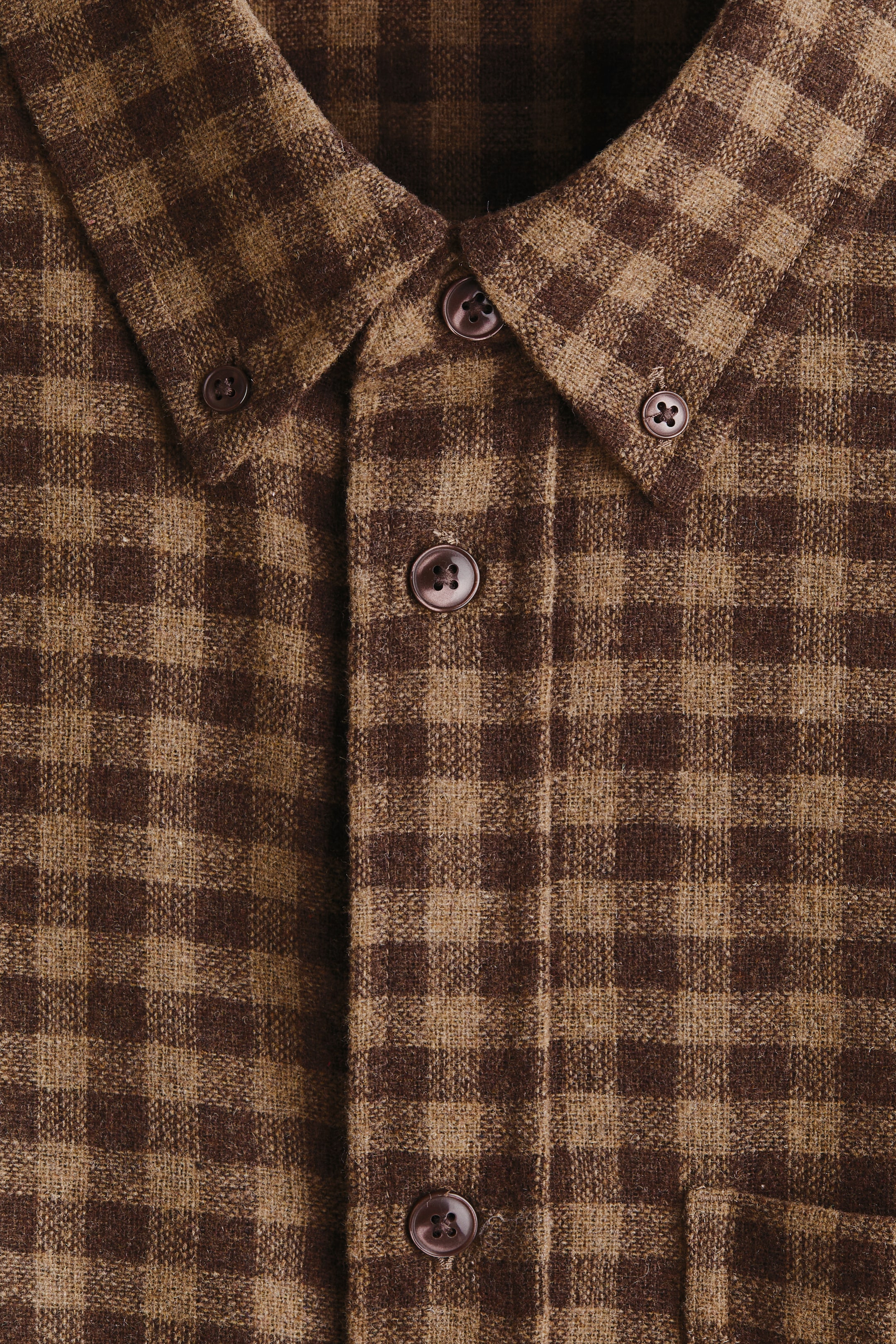 Ver imagen más grande: Relaxed Fit Wool-blend shirt - Topo oscuro/Cuadros - HOMBRE | H&M ES 2