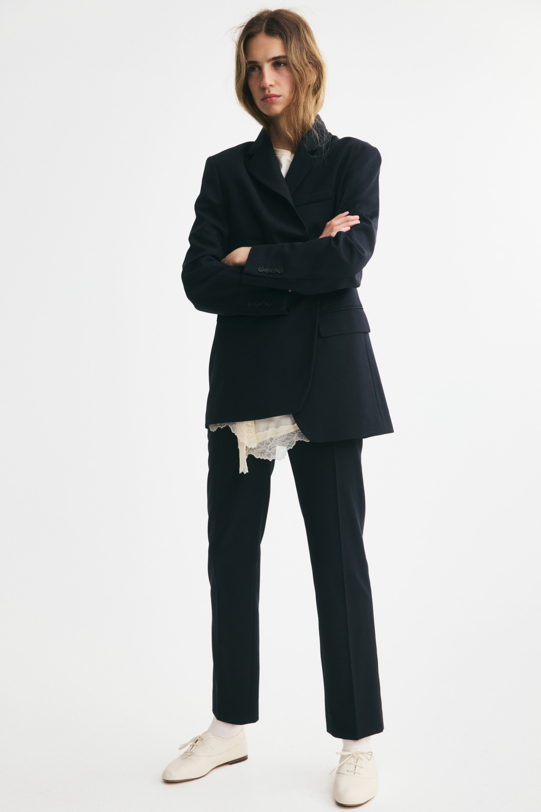 Single-Breasted Twill Blazer