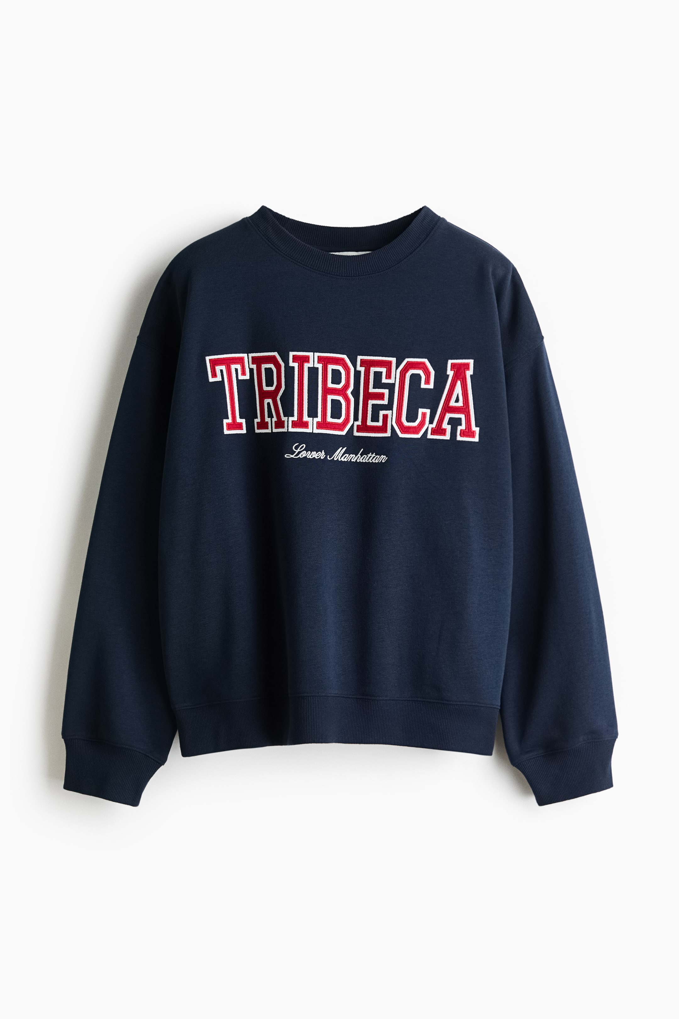 View larger image: Text-motif sweatshirt - Navy blue/Tribeca - Ladies | H&M 1