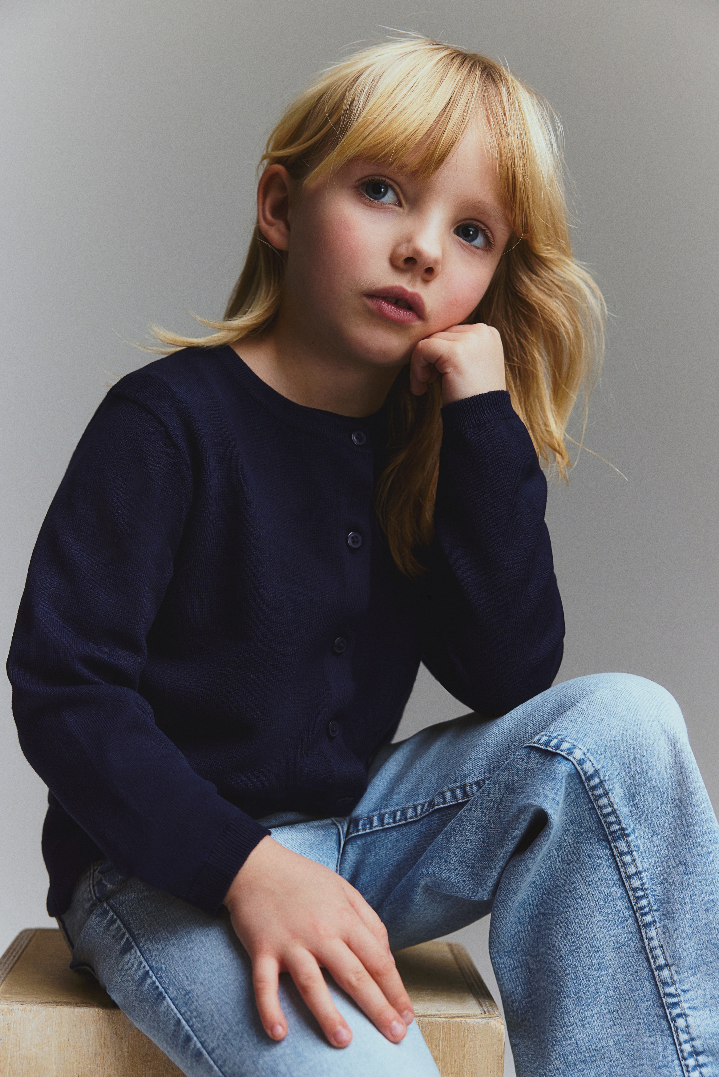 トップス&カーディガン 2アイテムセット - ネイビーブルー