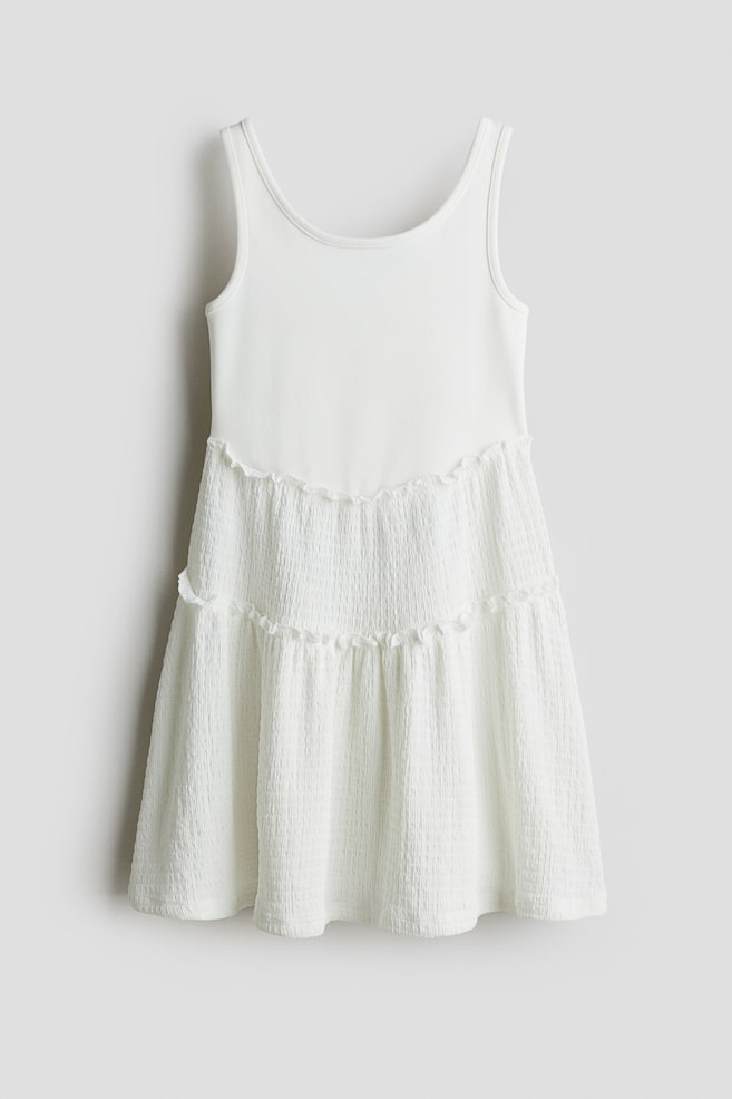 Robe en jersey texturé - Blanc - 1