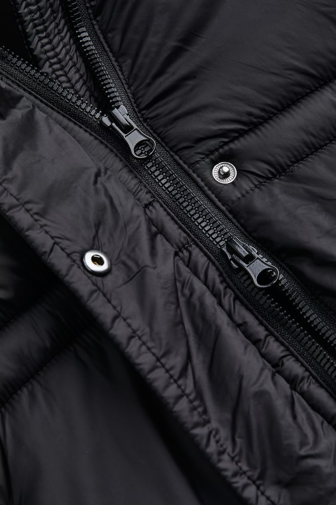 Hooded puffer coat - Black - 7