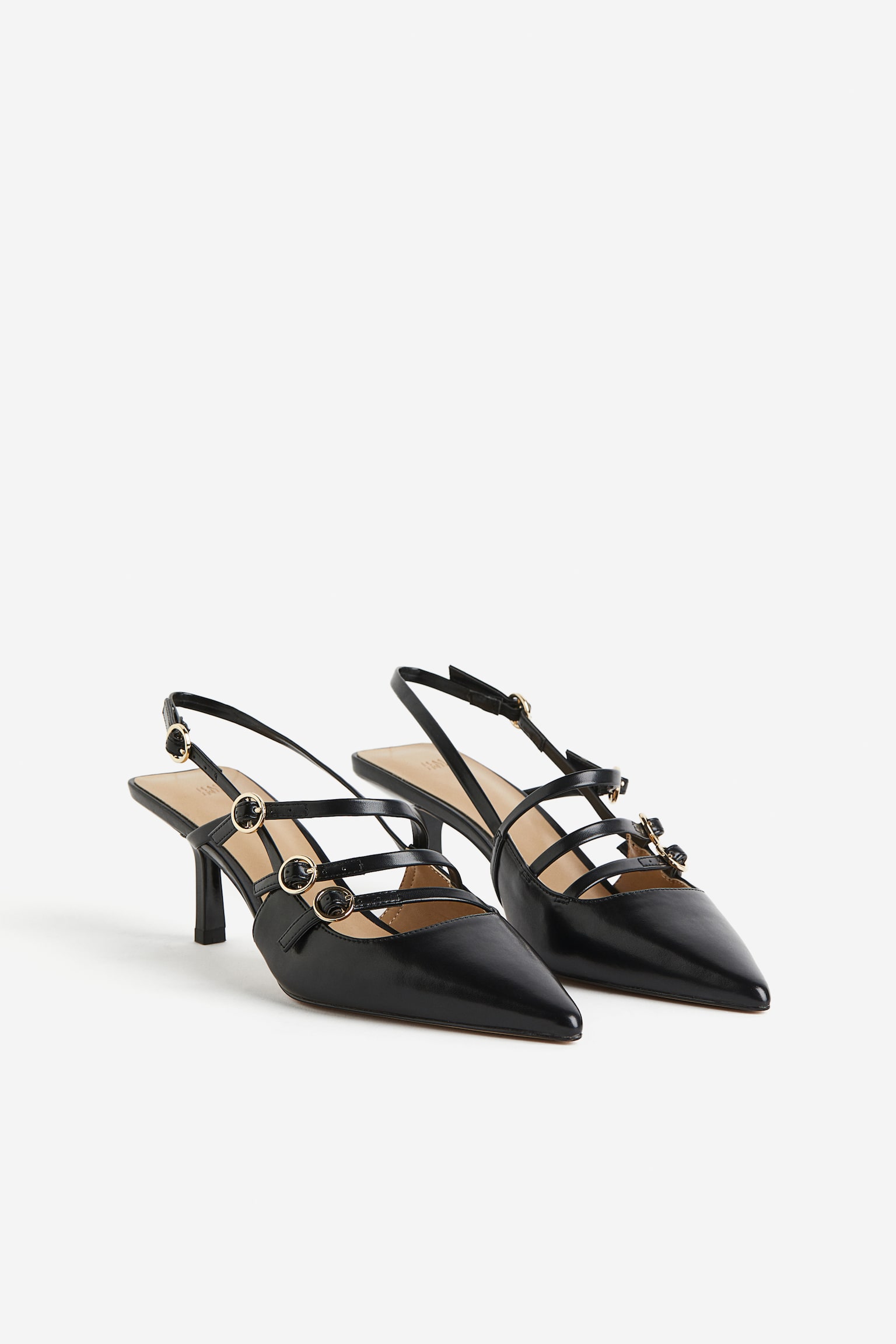 Strappy slingback heels - Black - 4