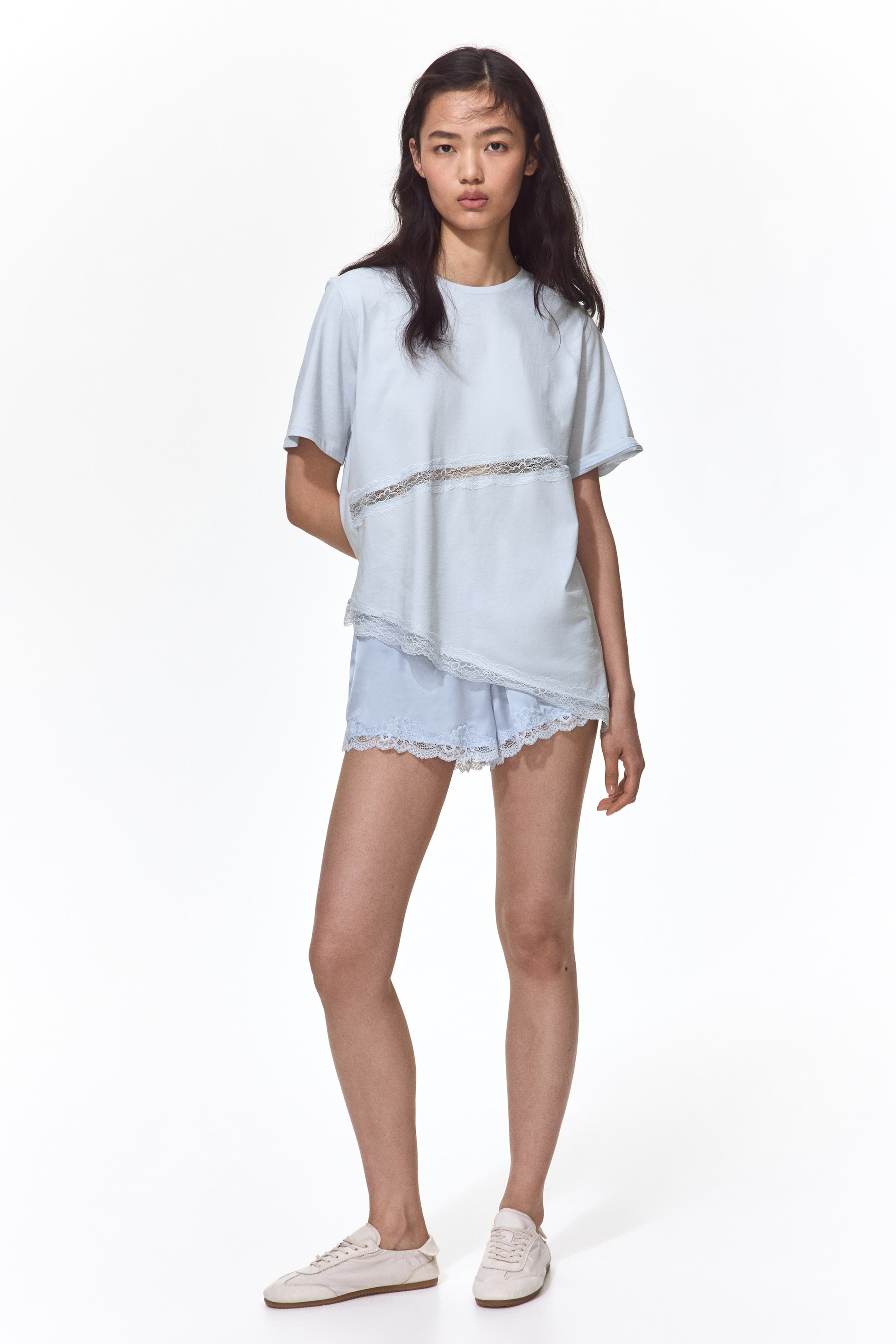 Lace-Trimmed T-Shirt