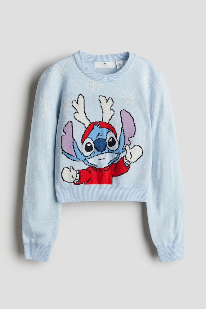 Pullover in maglia jacquard - Azzurro/Lilo & Stitch - 1