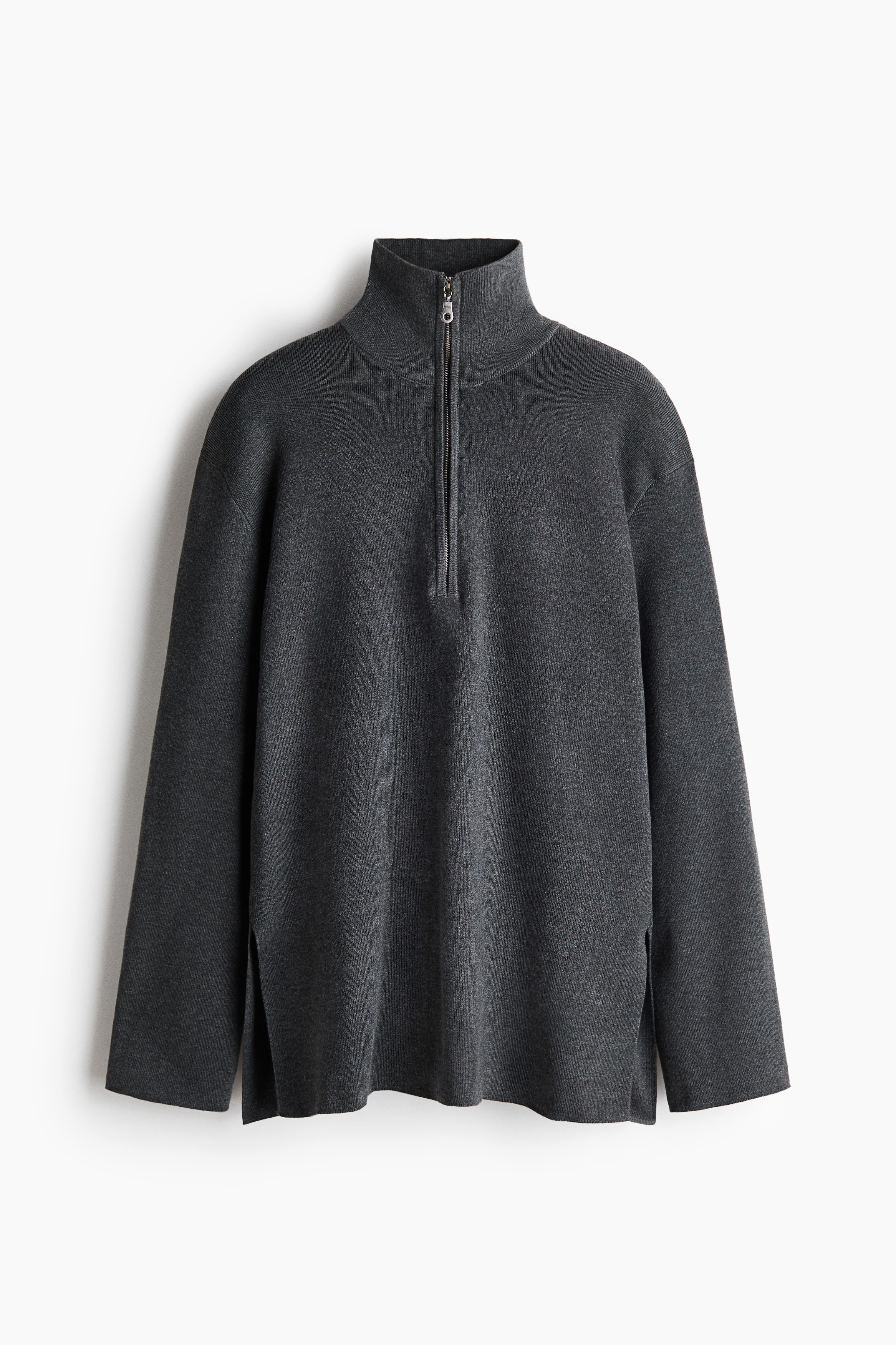 Pullover aus Feinstrick - Dunkelgrau/Dunkelbraun