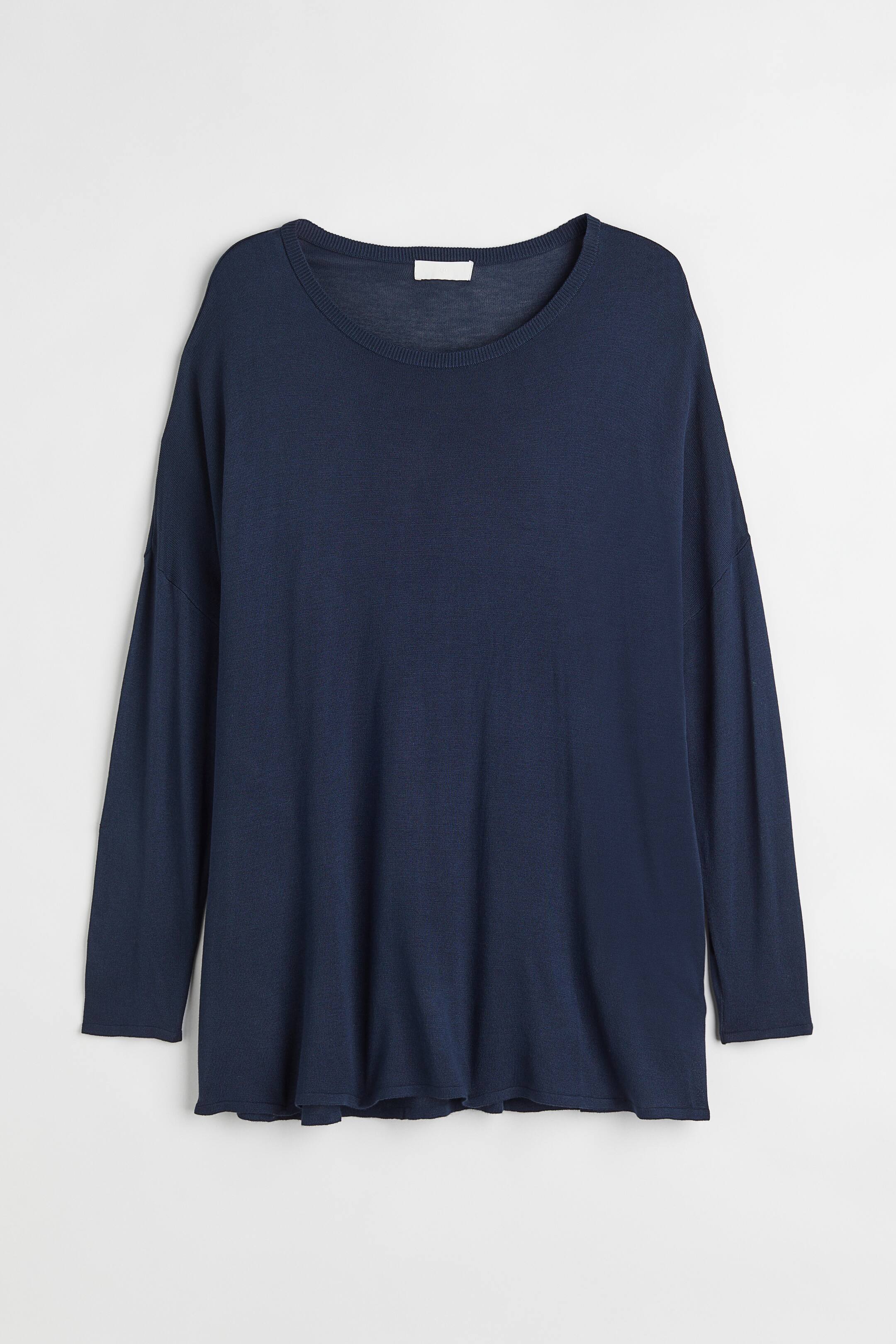 Prikaži veću sliku: H&M+ Fino pleteni džemper - Mornarsko plava - Ladies | H&M RS 1