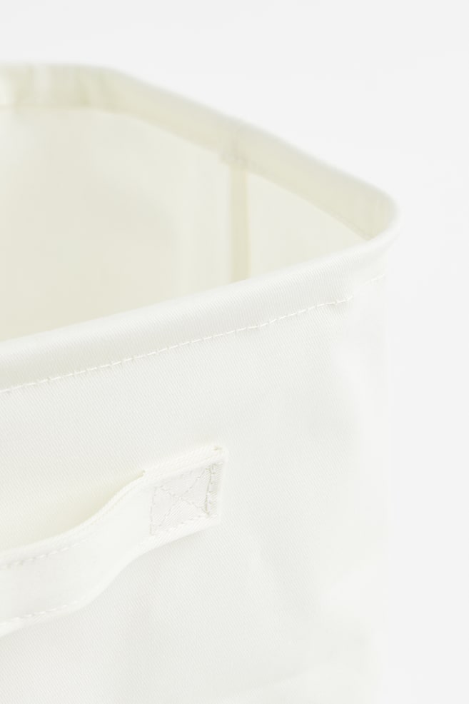 Cotton twill storage basket - White - 4