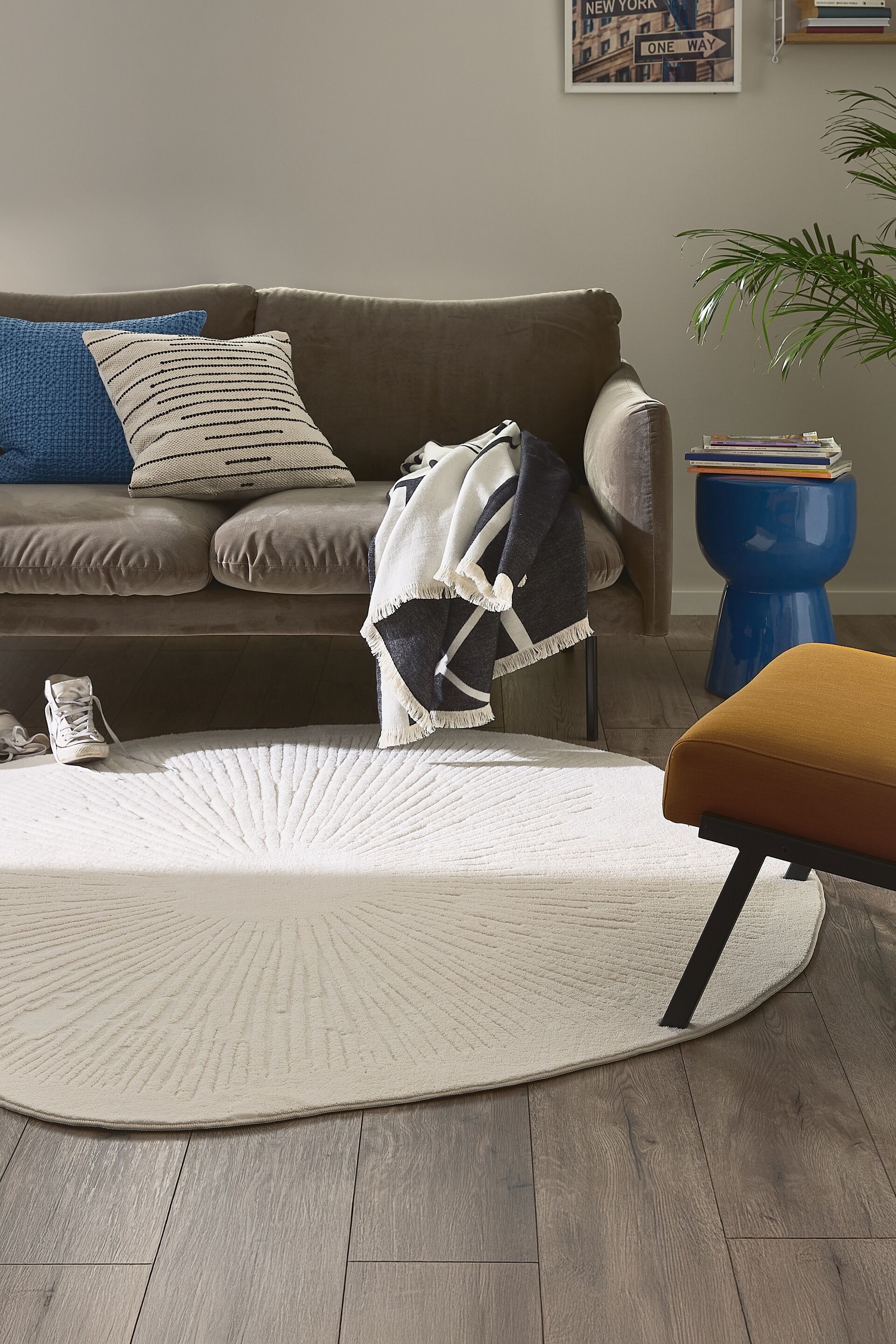 Tvättbar Matta Pam - Creme/Brun/Beige