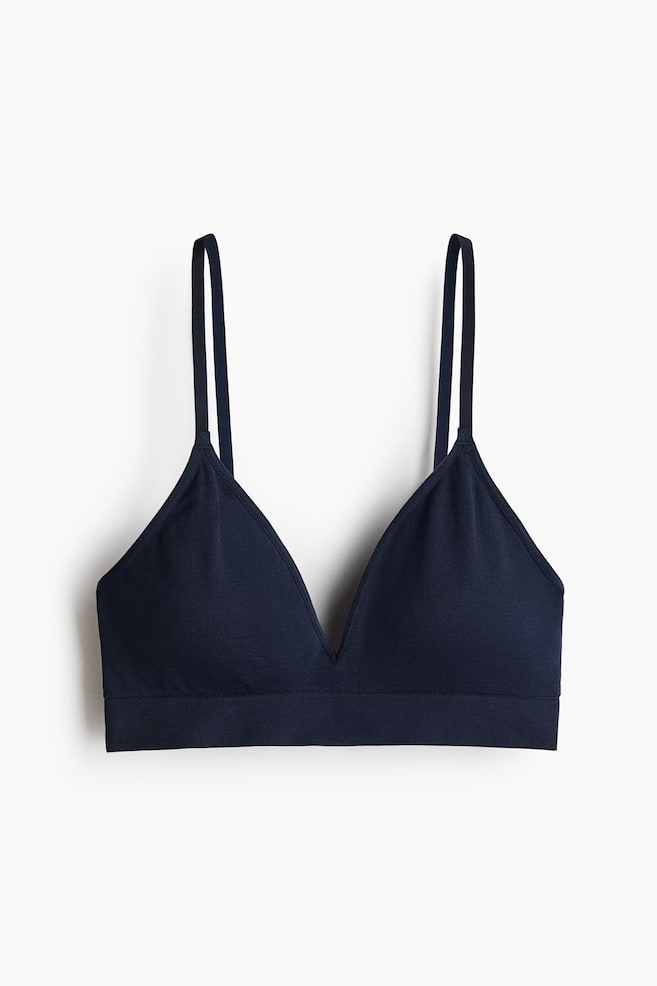 Seamless Padded Soft-cup Bra - Navy blue/Black/Burgundy/White/Light dusty blue/Light beige/Light pink/Dark blue - 1