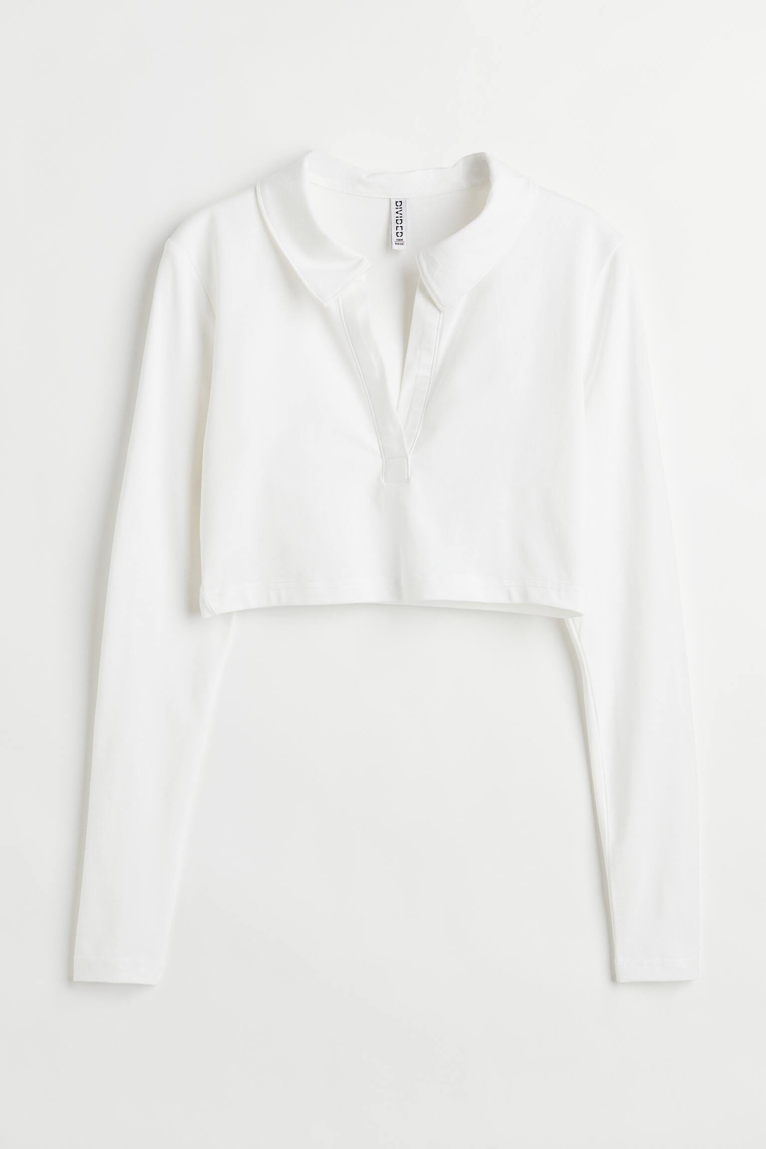 Croptop med krave - Hvid