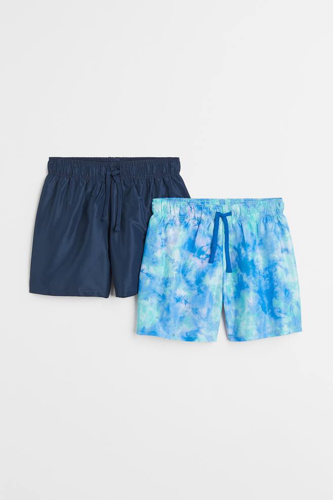 2-pack swim shorts - Dark blue/Tie-dye/Green/Leaf print/Khaki green/Crocodiles/Bright green/Turtles/dc/dc - 1