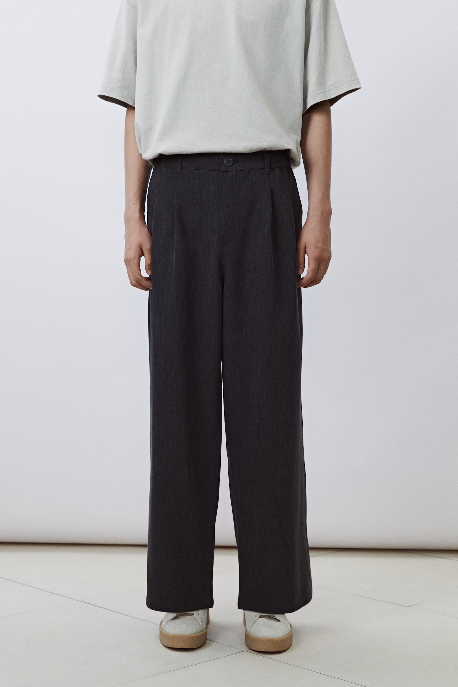 寬鬆長褲 - 深灰色 - 3