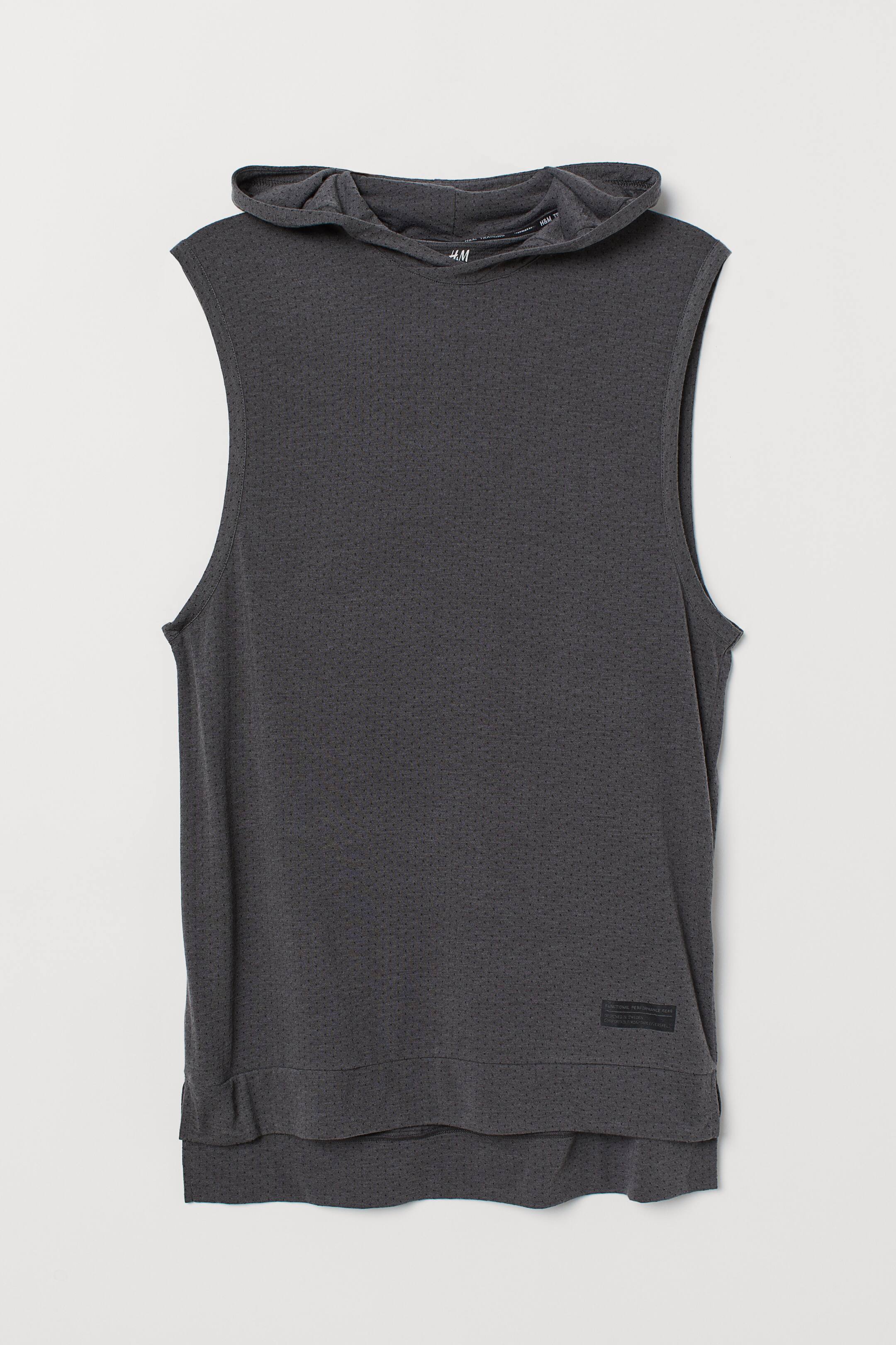 查看大圖: 連帽運動背心上衣 - 深灰色 - Men | H&M 1