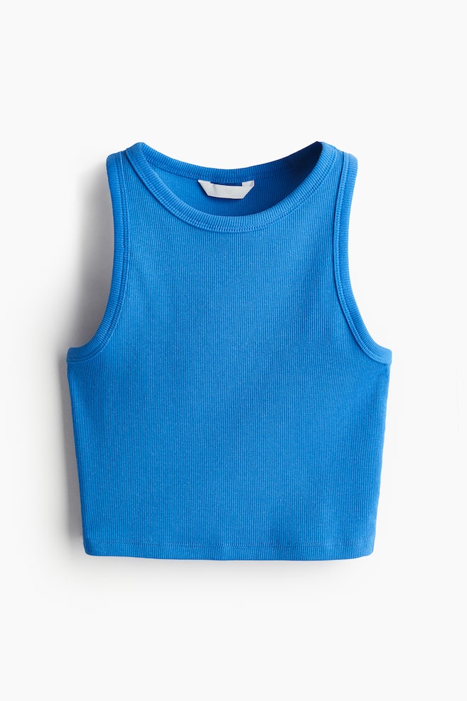 Crop Tank Top - Blue/Light pink - 1
