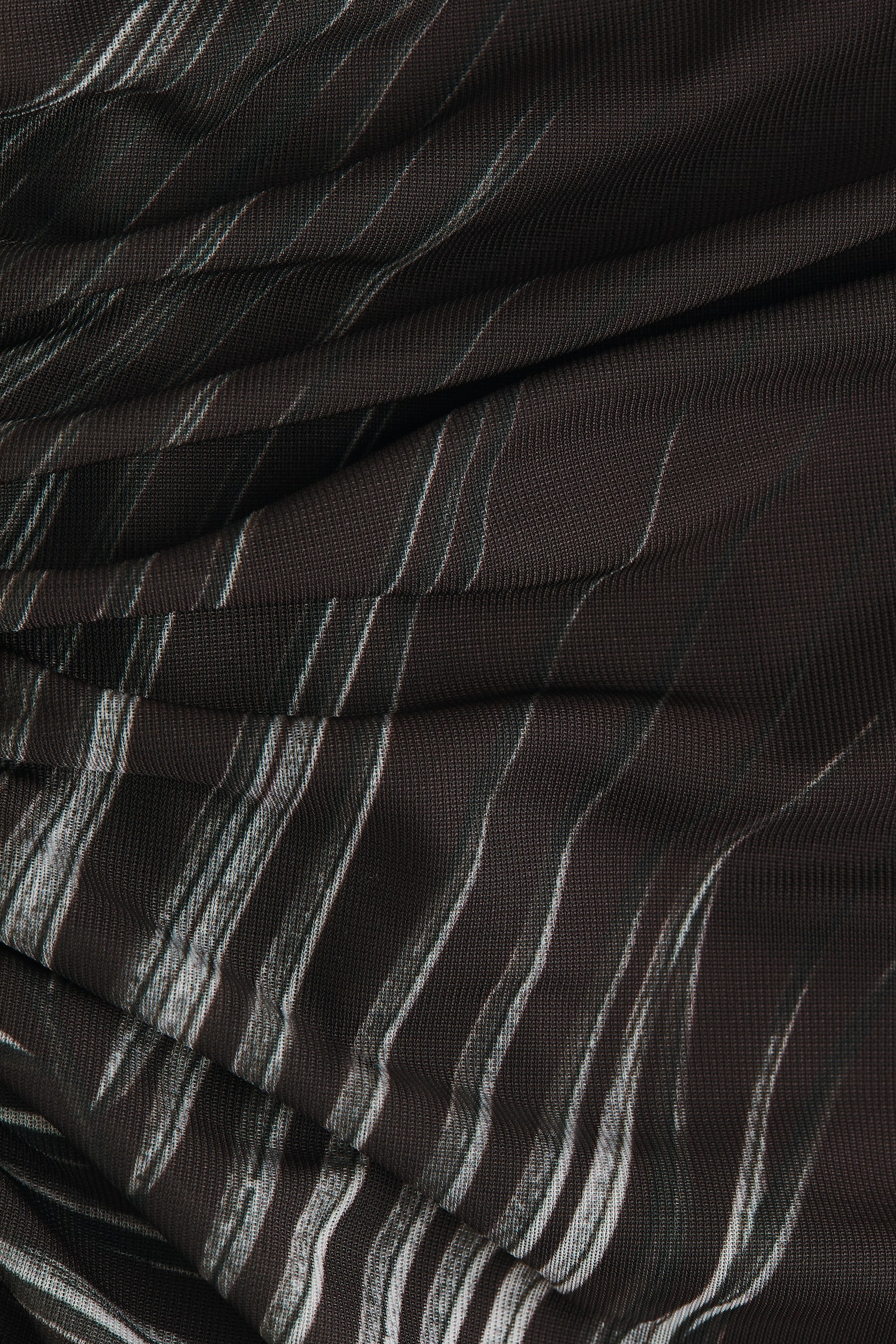 Vestido midi drapeado - Negro/Diseño/Oliva dorado - 4