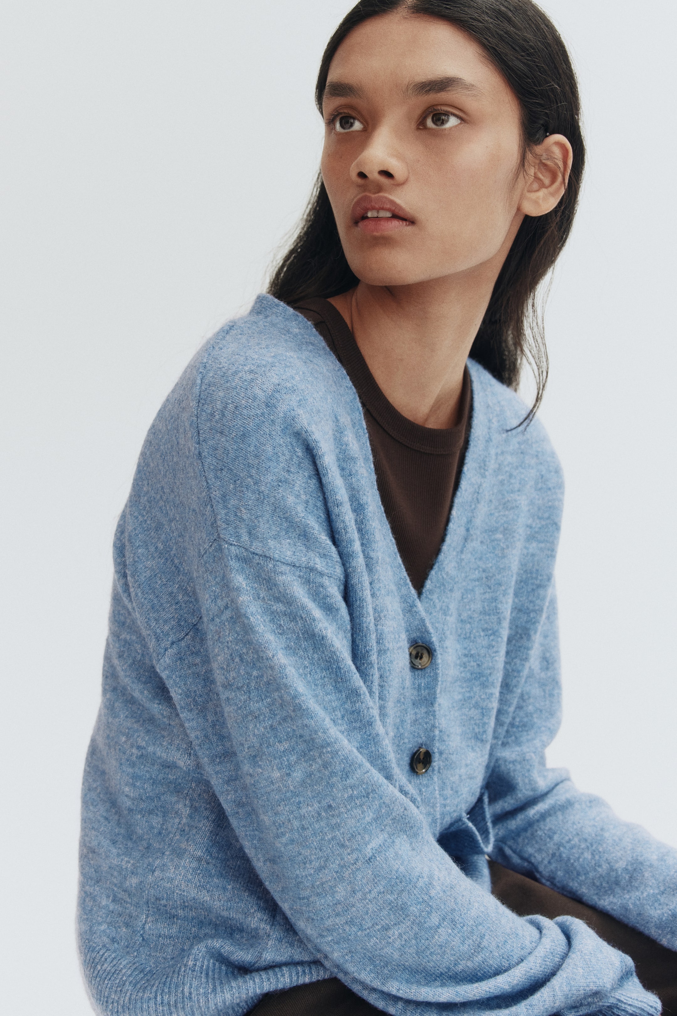 View larger image: Loose-fit cardigan - Blue marl - Ladies | H&M IE 3