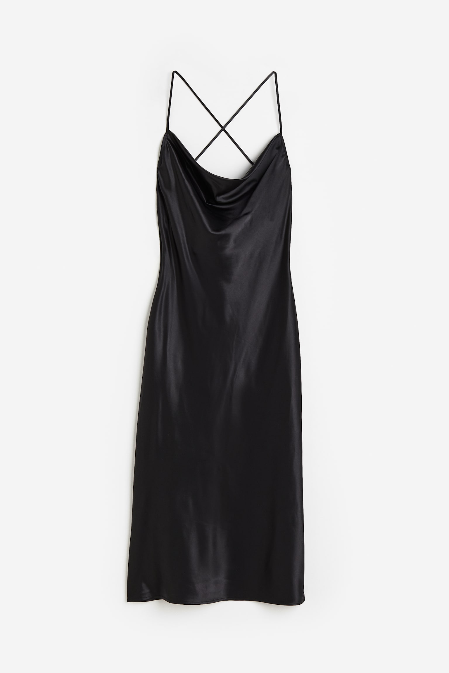 Vestido slip em cetim - Preto