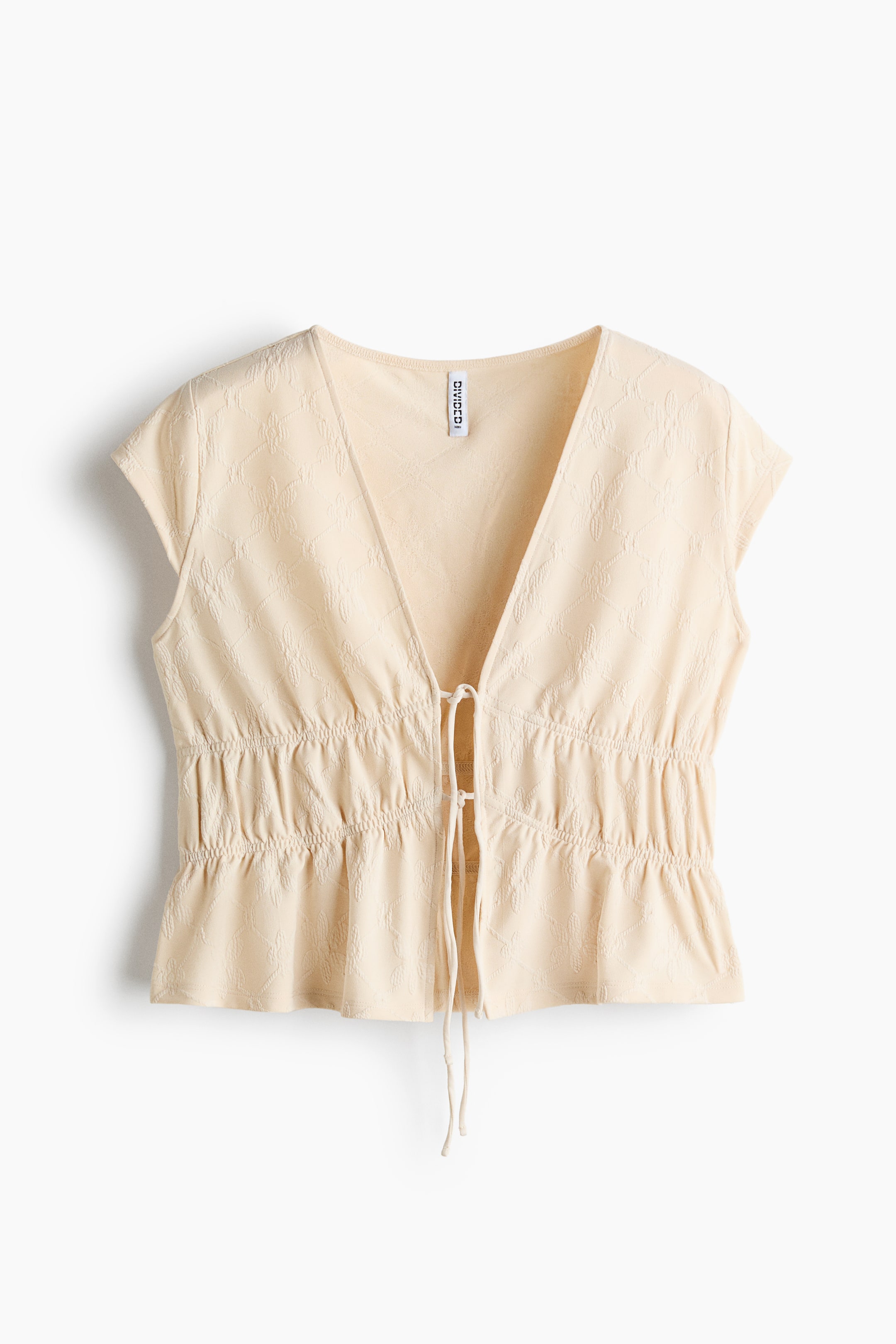 Ampliar la imagen: Top con lazos al frente - Beige claro - Ladies | H&M MX 1