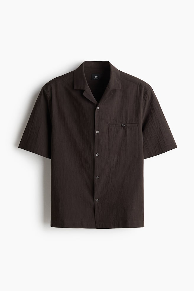 Regular-Fit Resort Shirt - Dark brown/White - 1