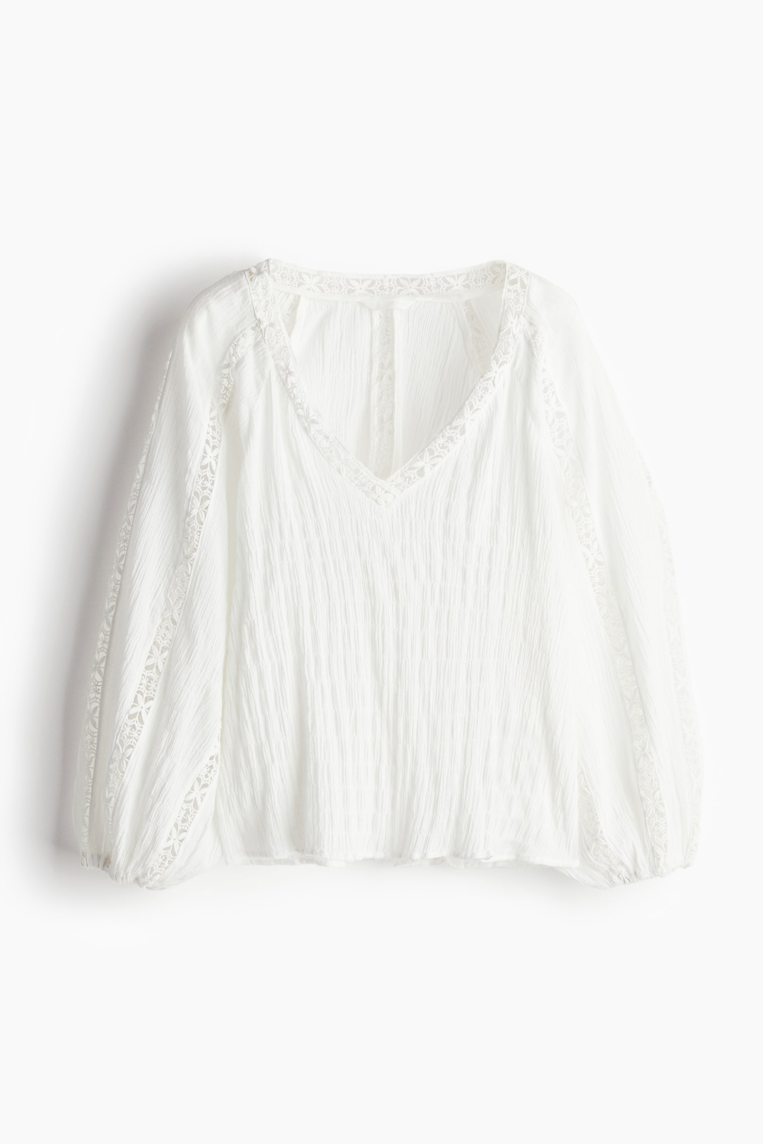 Lace-detail blouse - White - 2