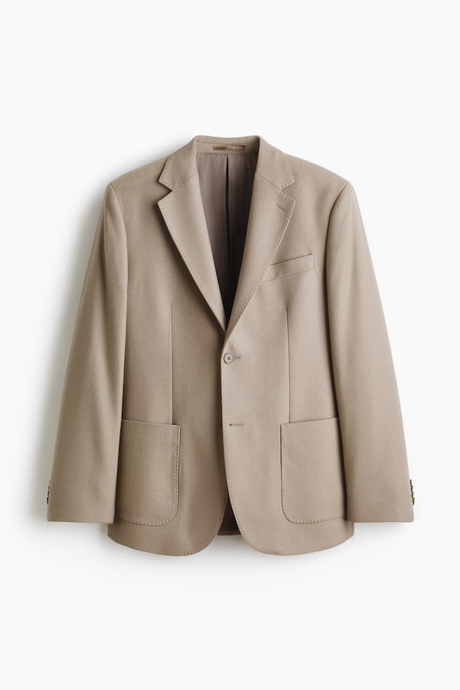 Veste Regular Fit en cachemire mélangé - Beige/Marron foncé - 1
