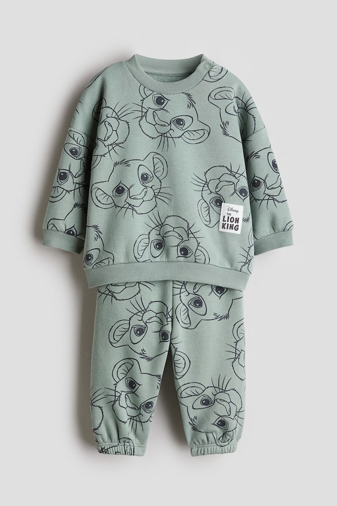 2-Piece Printed Sweatsuit - Light green/The Lion King/Dark gray/The Lion King - 1