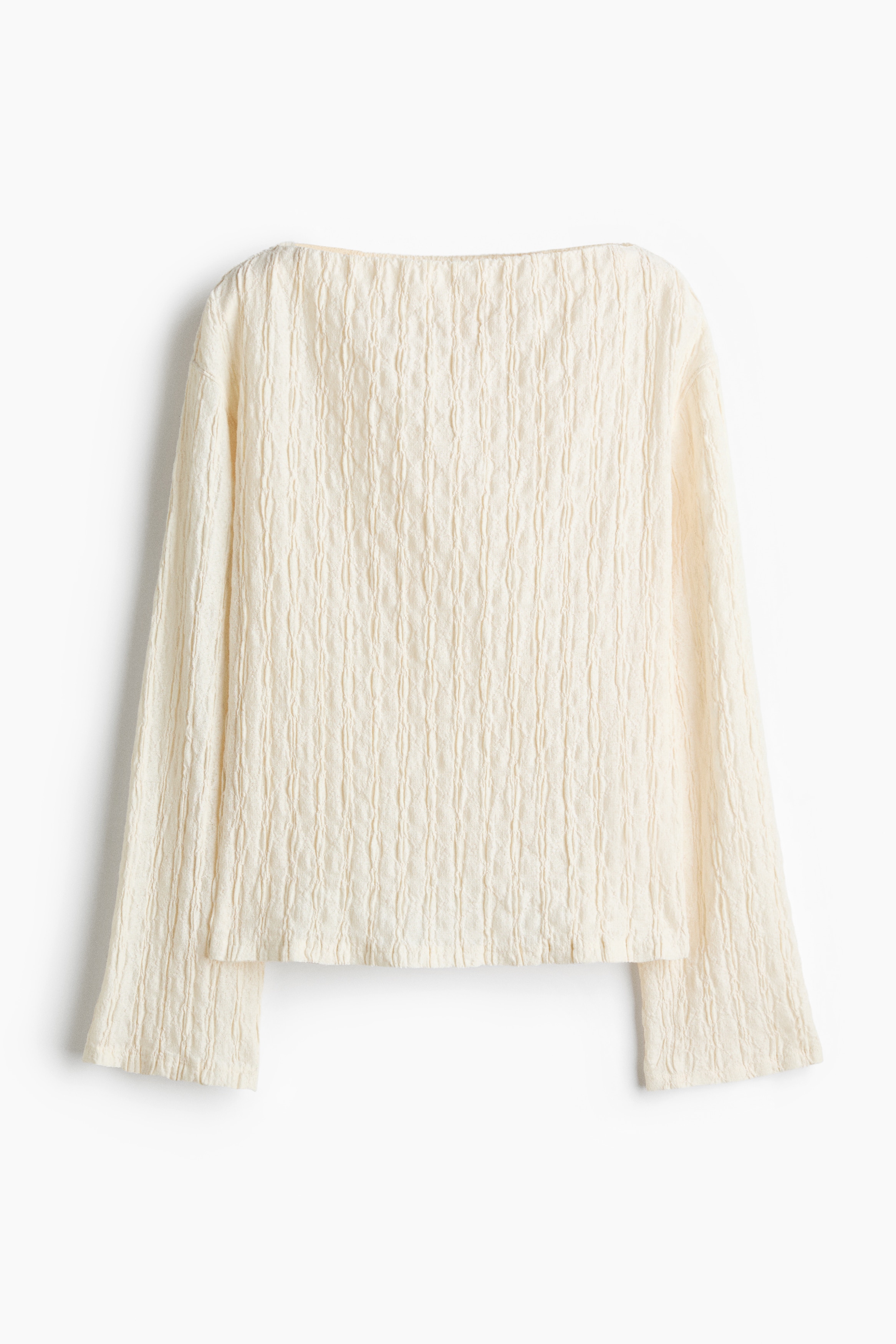 Boat-Neck Top - Cream/Dark brown/Black