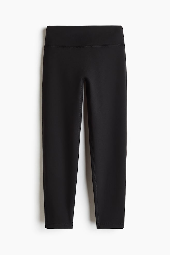 Warming sports leggings with ThermoMove™ - Black/Dusty blue - 1
