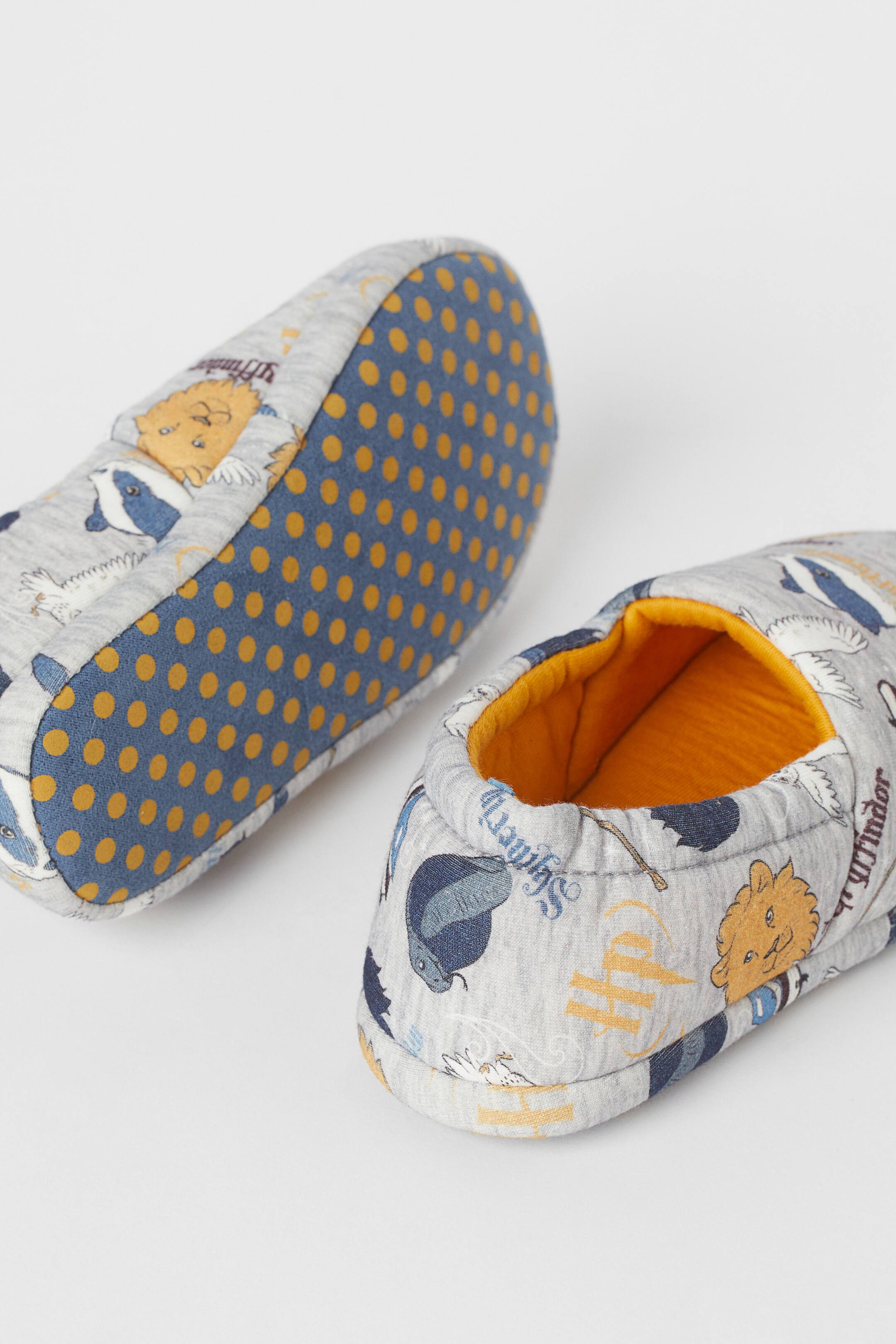 拡大画像を表示: プリントソフトルームシューズ 2足セット - ダークブルー／グレーメランジ - Kids | H&M JP 3