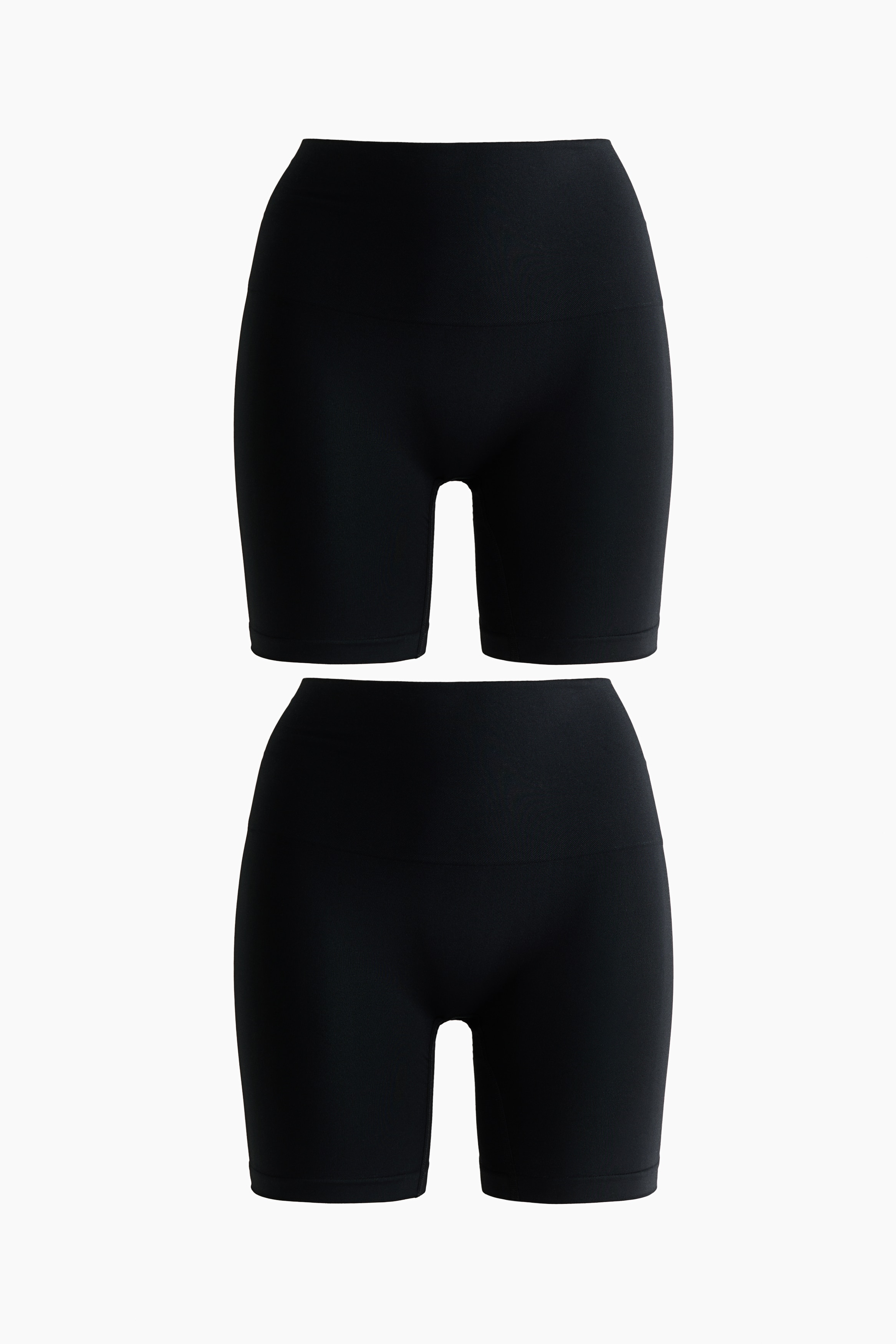 2-pack Seamless Medium Shape Bikers - Black/Light beige