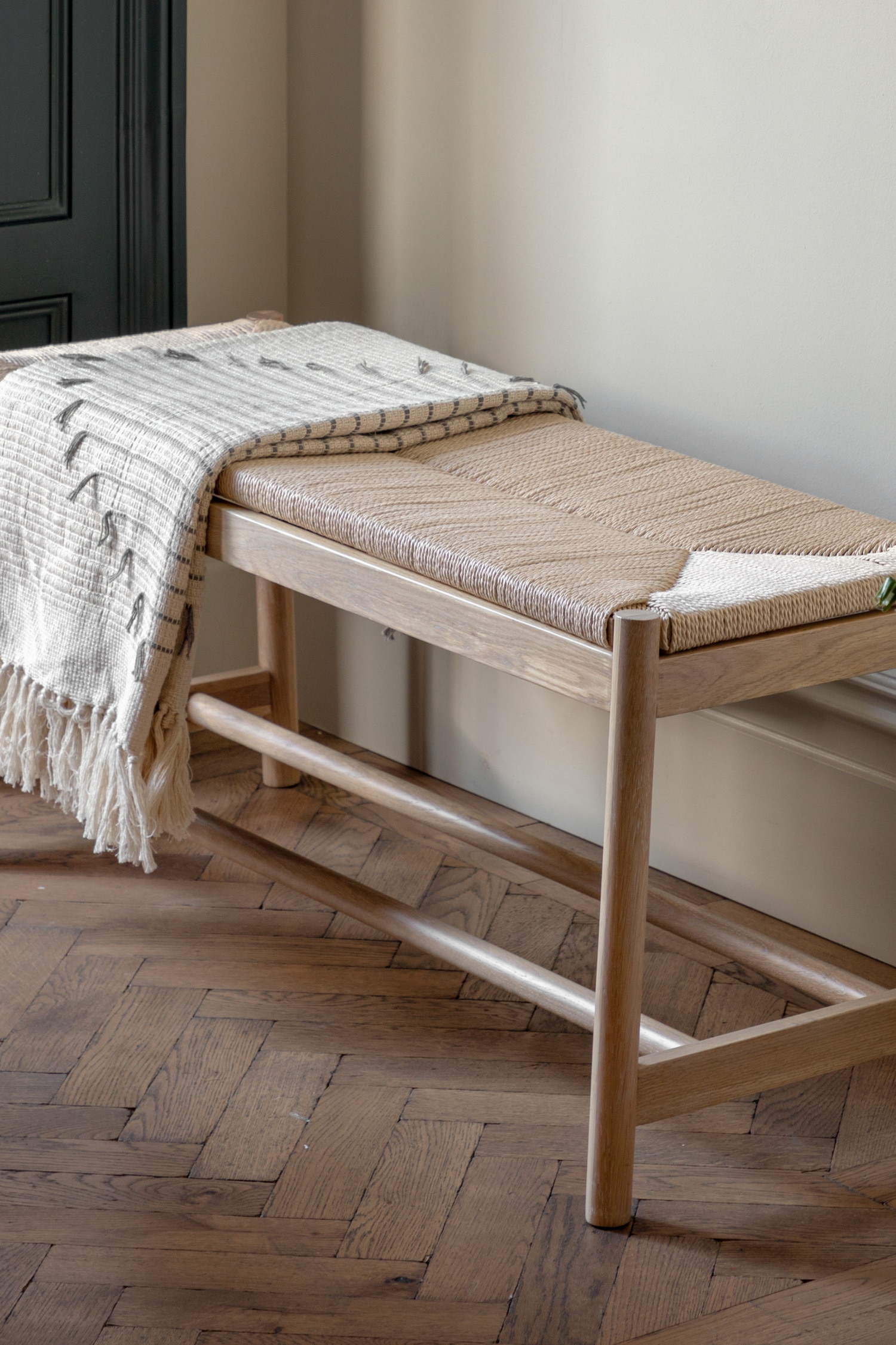 Rope Wooden Bench - Natural