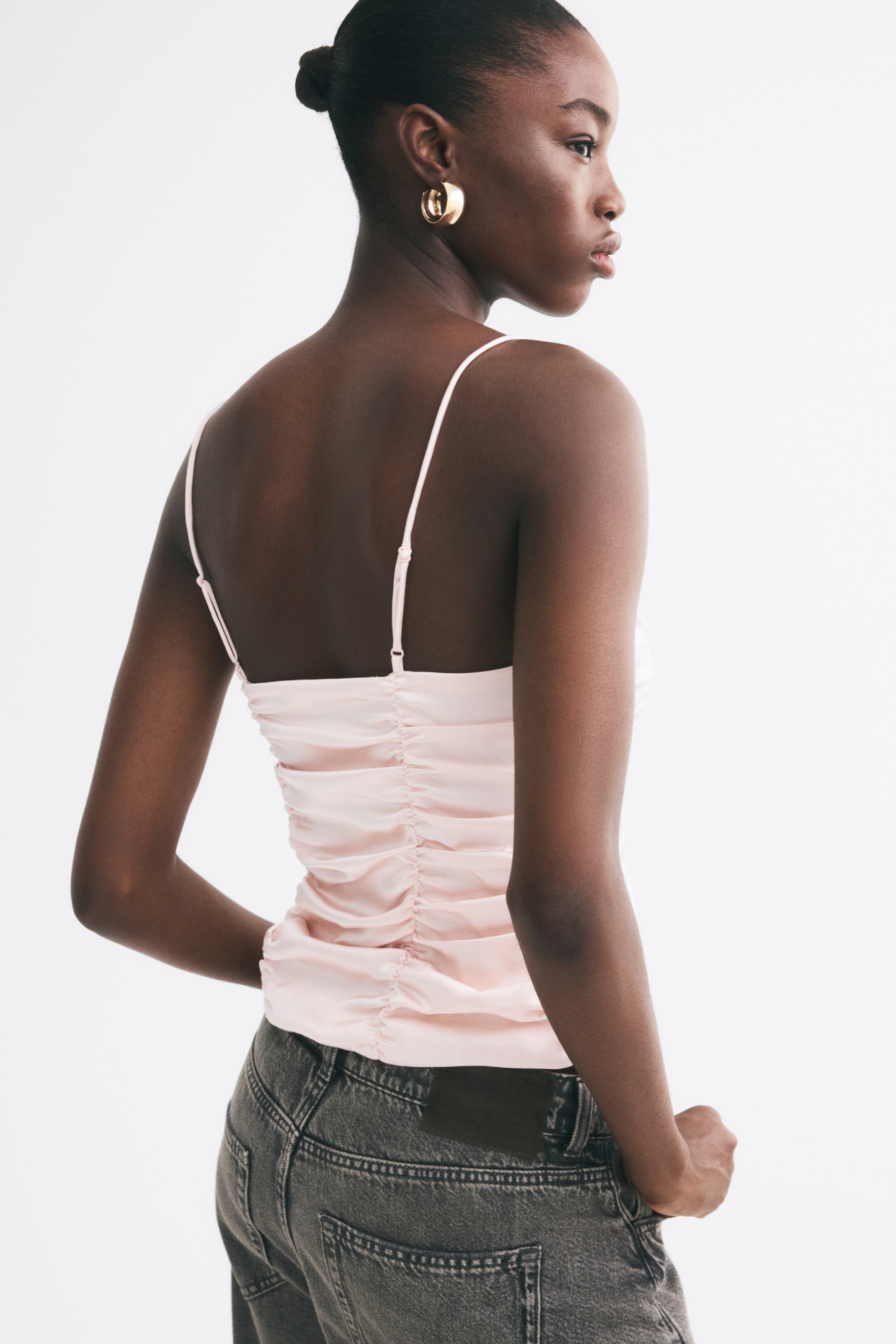 Ruched Satin Top
